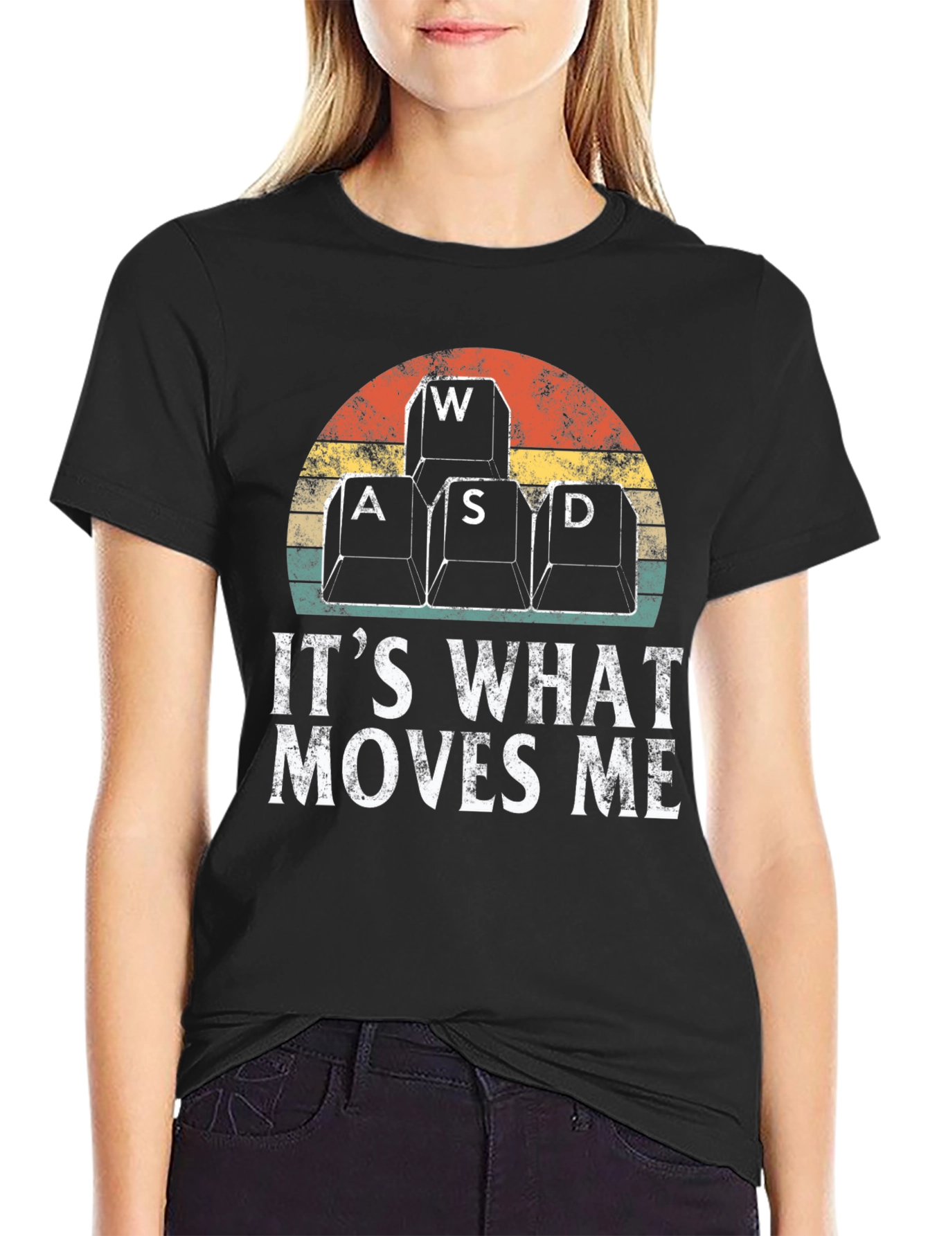 Gamer T-Shirt - WASD Keyboard Keys Moves Me