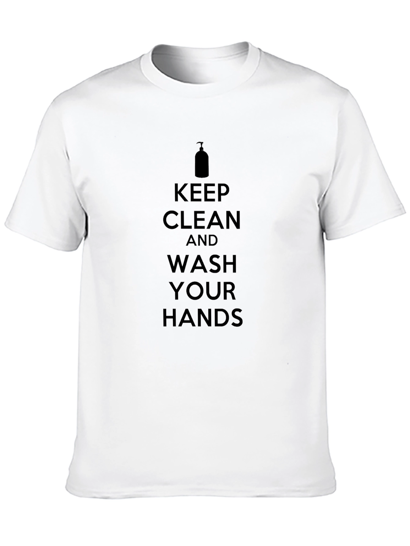 Keep Clean Wash Hands Black T-Shirt