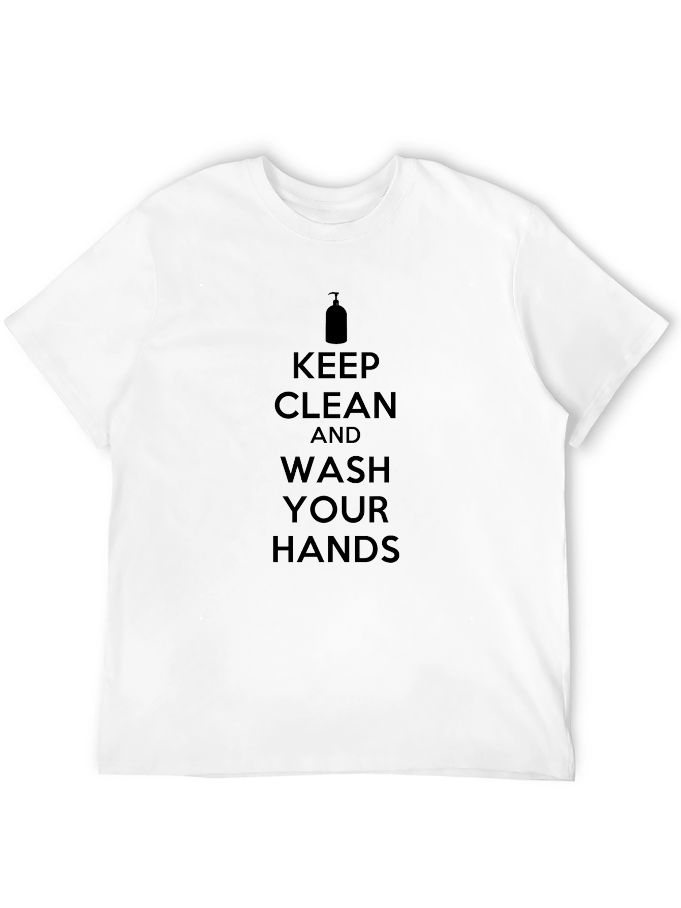 Keep Clean Wash Hands Black T-Shirt