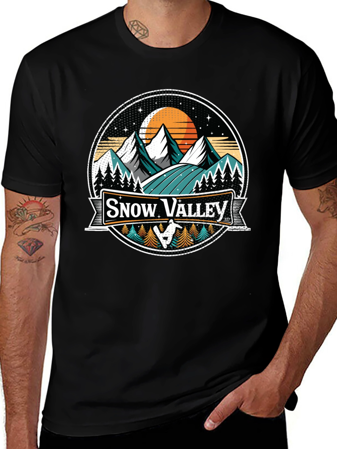 Snow Valley Graphic Tee - Mountain Adventure Shirt