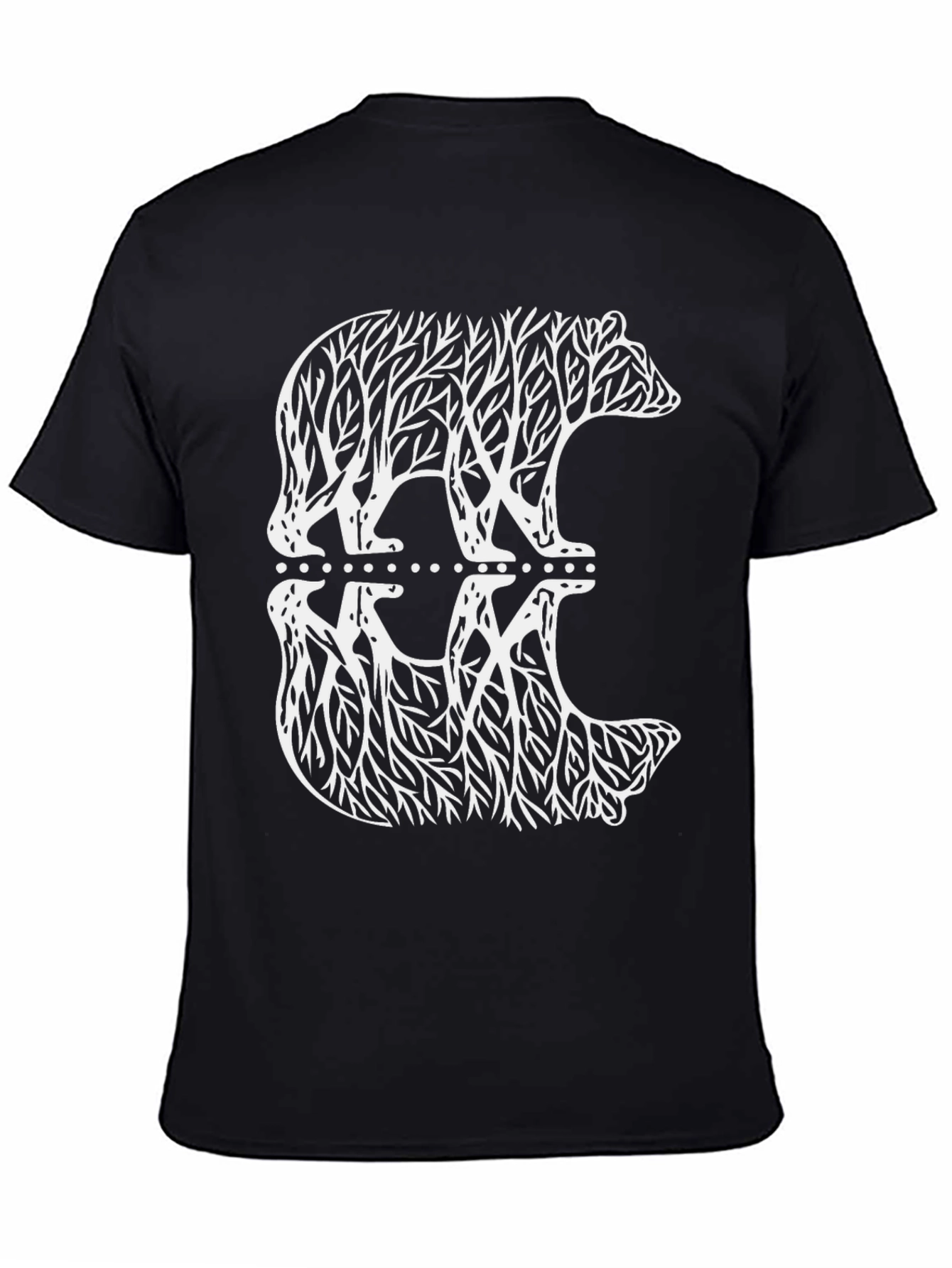 Nature Bear Graphic Tee - Black Cotton Blend T-Shirt