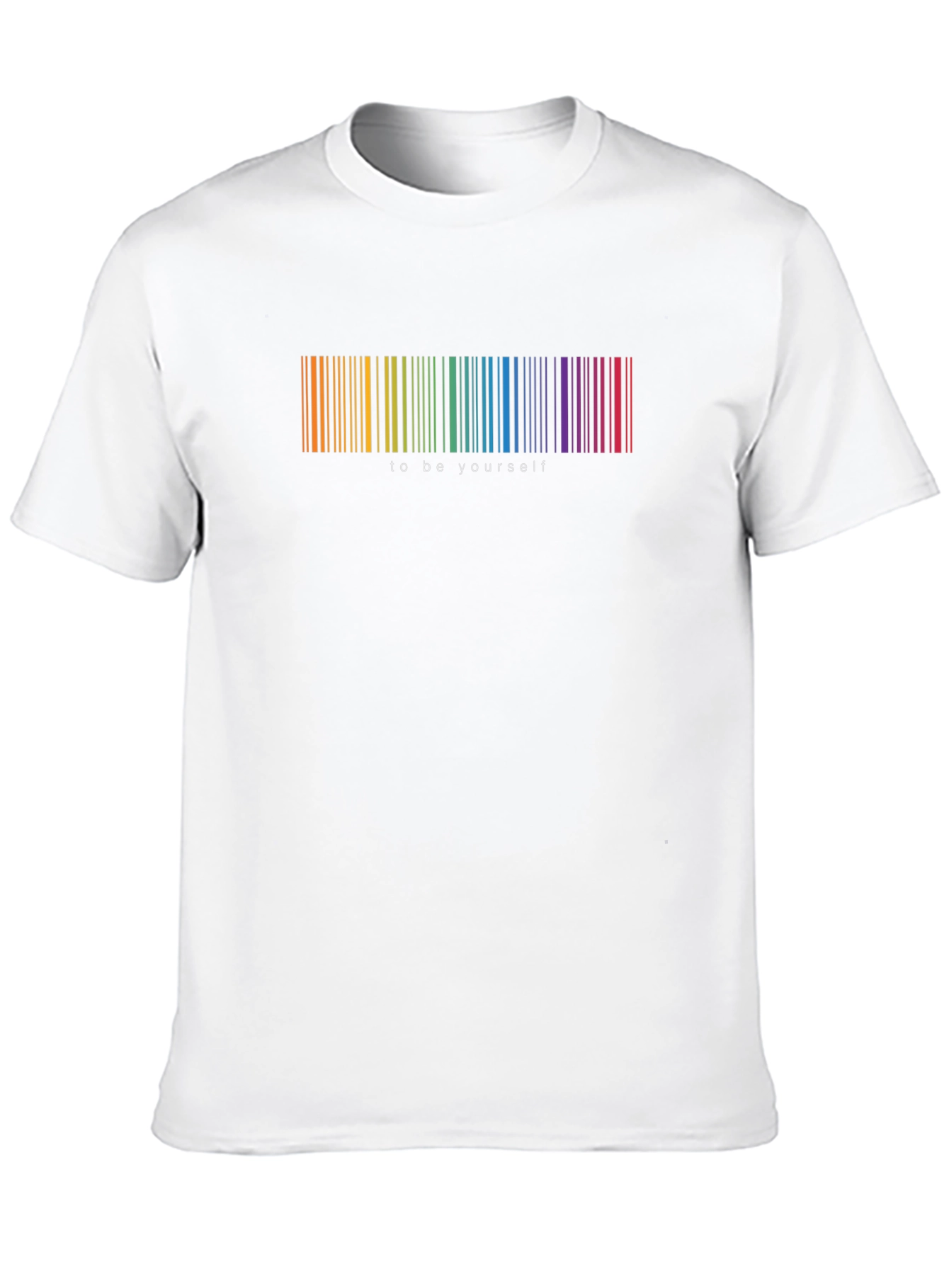 Rainbow Barcode To Be Yourself Graphic T-Shirt