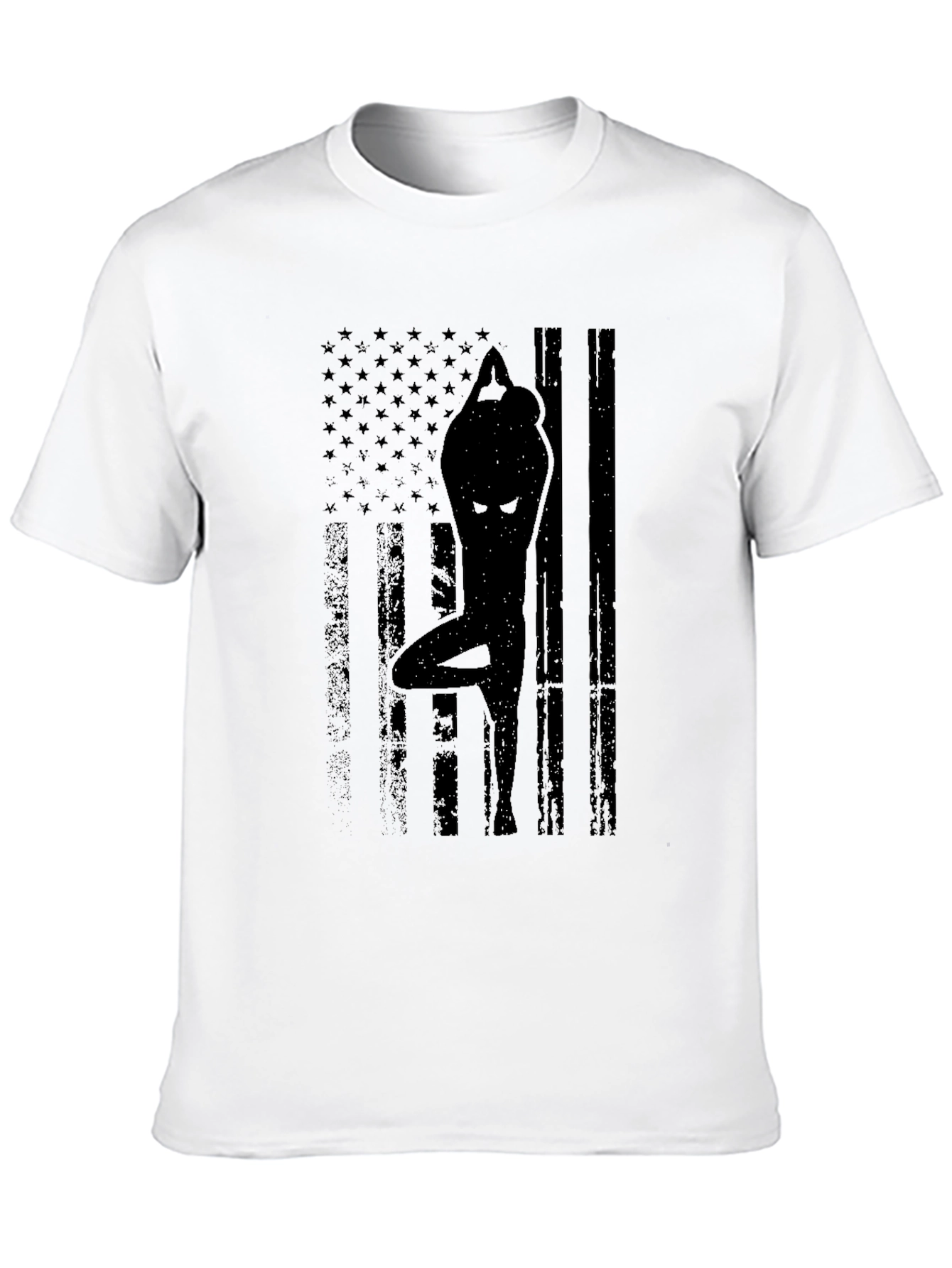 Yoga USA Flag Graphic Black T-Shirt