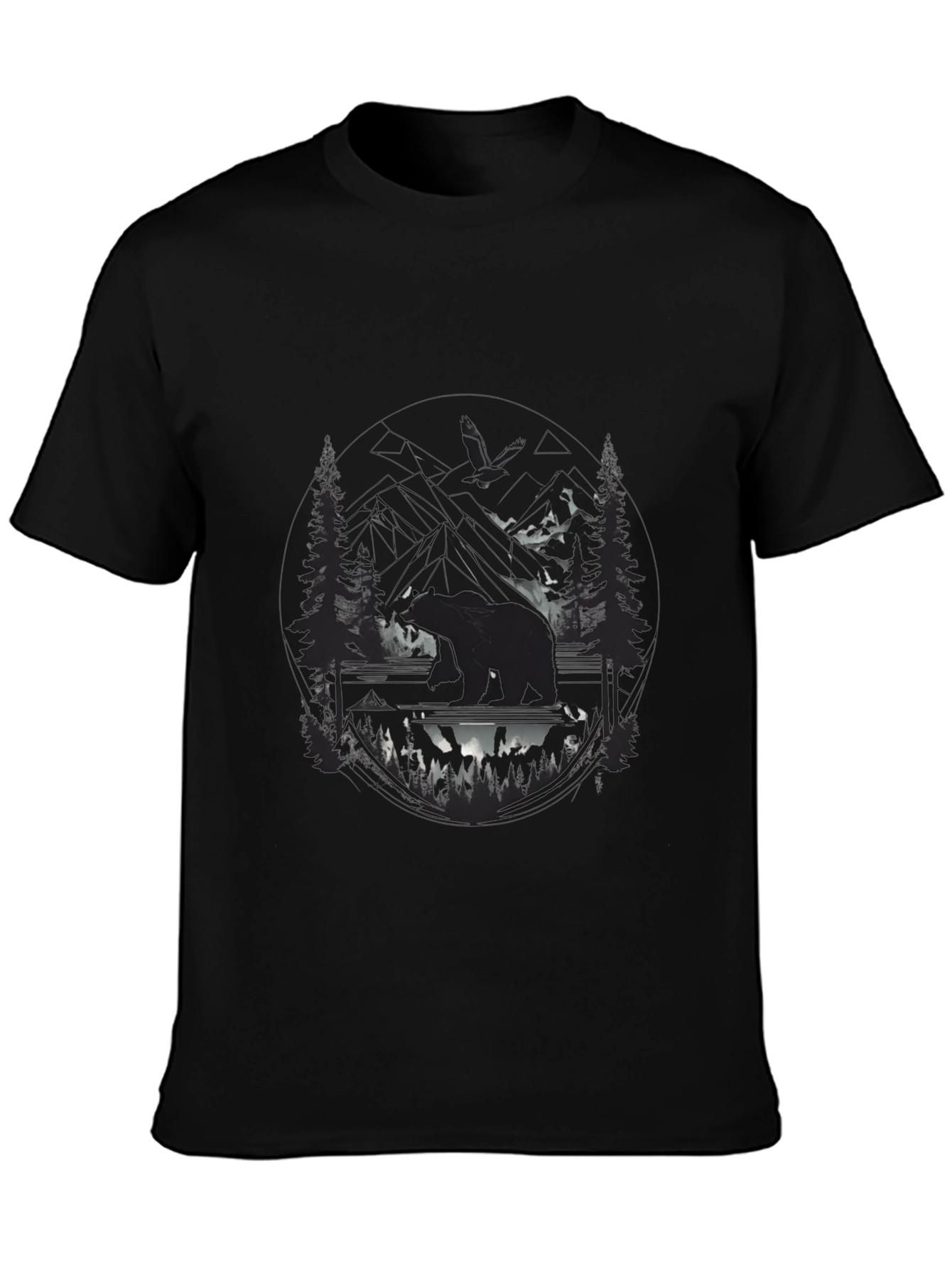 Nature Scene Black Graphic Tee