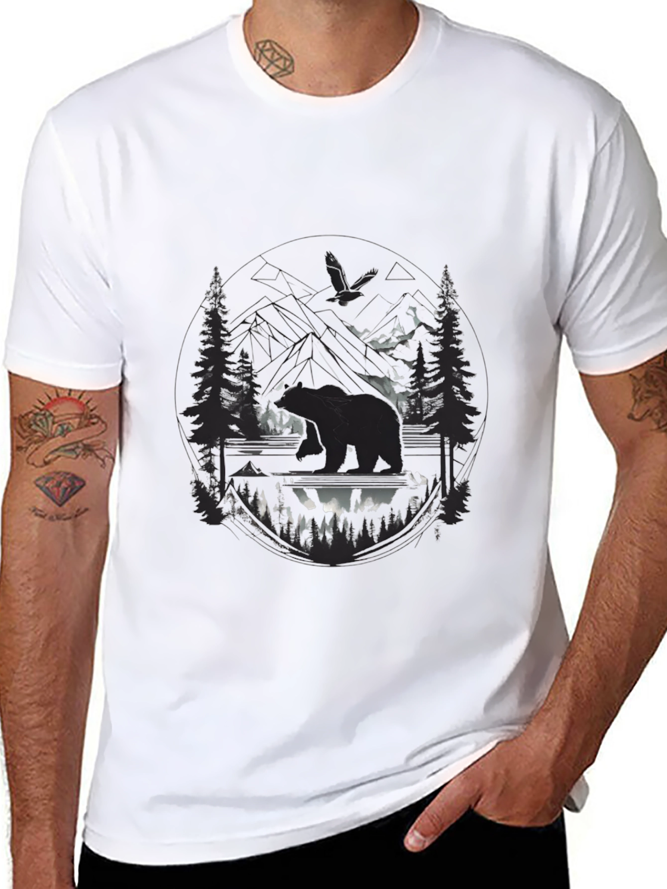 Nature Scene Black Graphic Tee