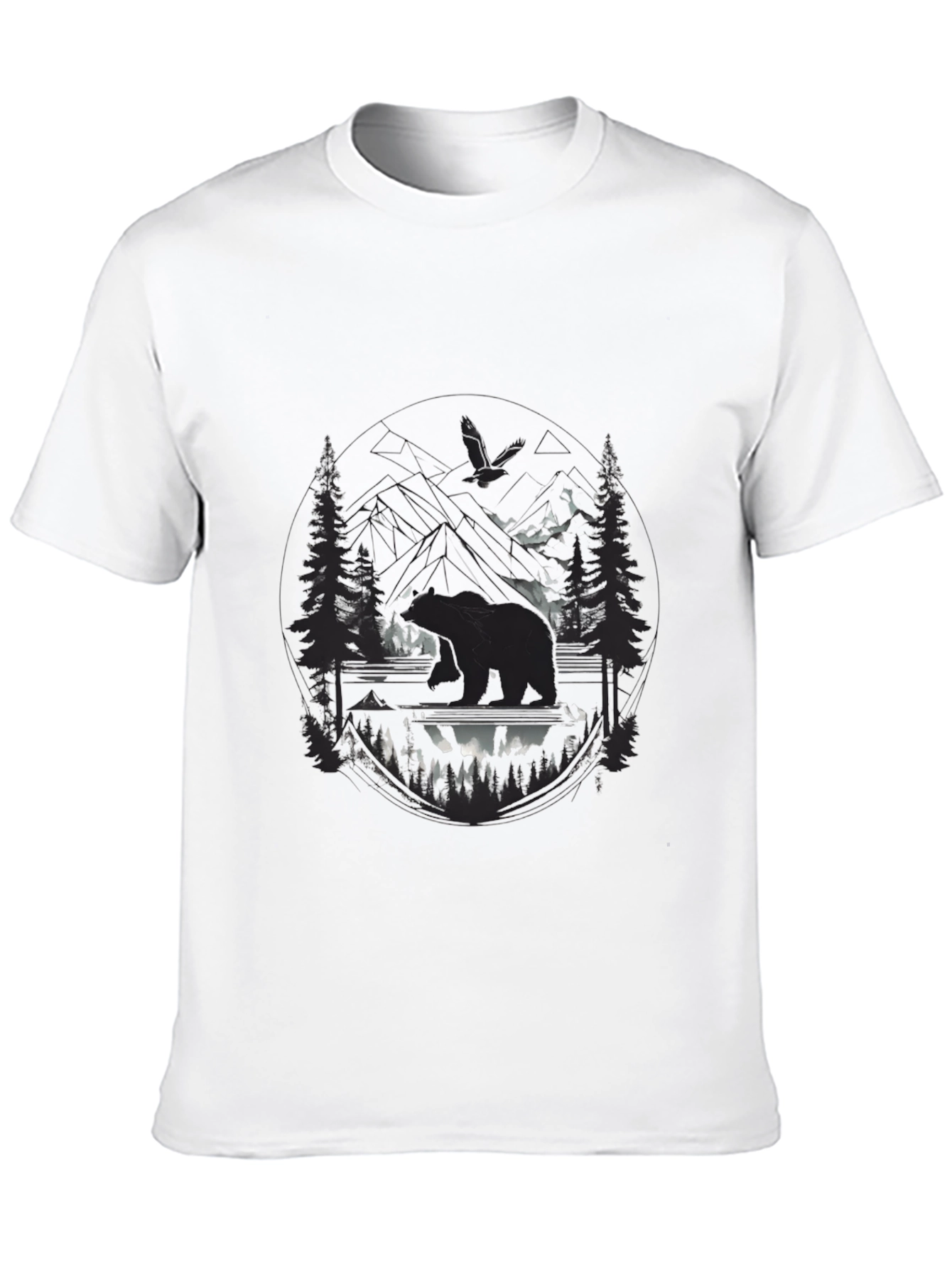 Nature Scene Black Graphic Tee