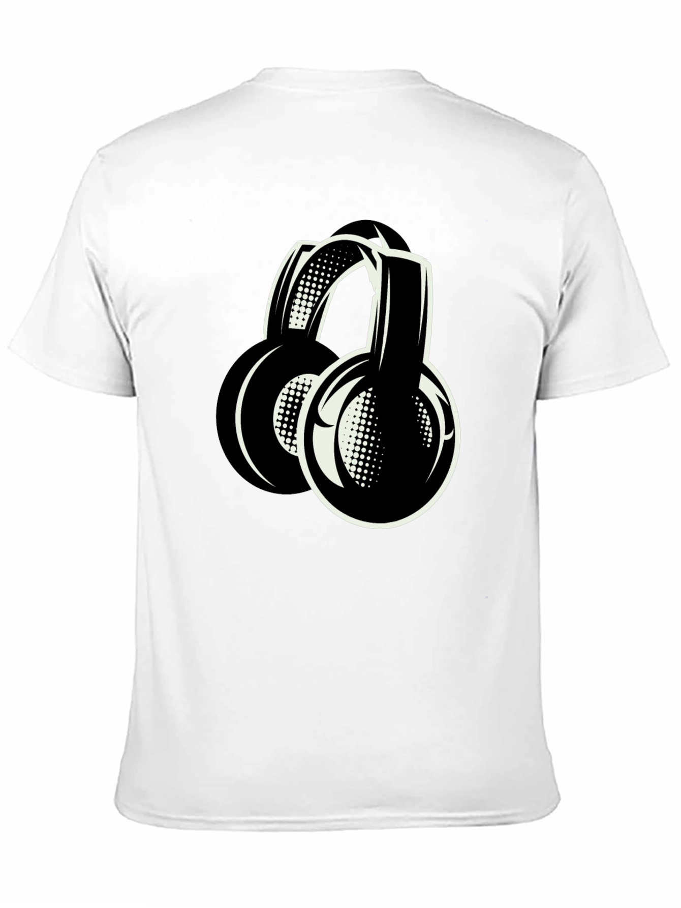 Stylish Black Headphones Graphic T-Shirt
