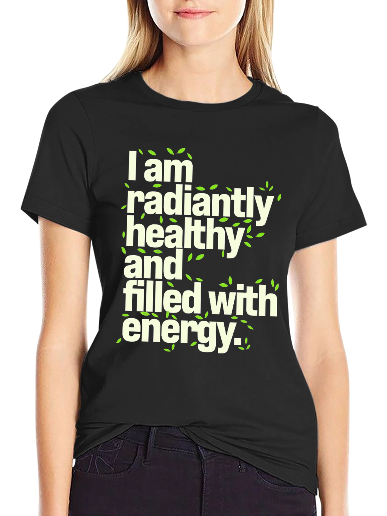 Radiantly Healthy Graphic Tee - Soft Cotton Blend Shirt