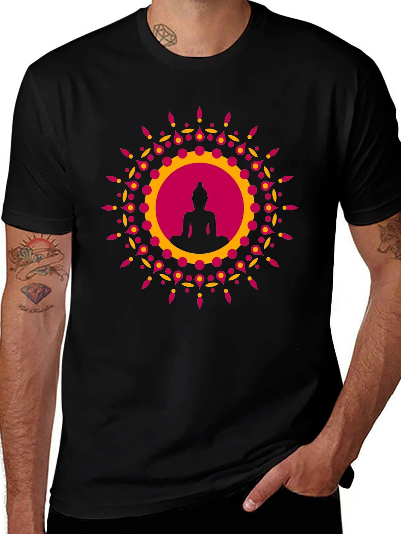 Buddha Mandala Graphic Tee - Relaxed Fit