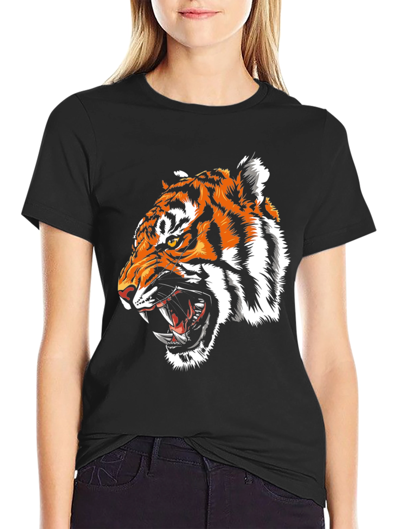 Roaring Tiger Graphic Tee - Fierce Black T-Shirt