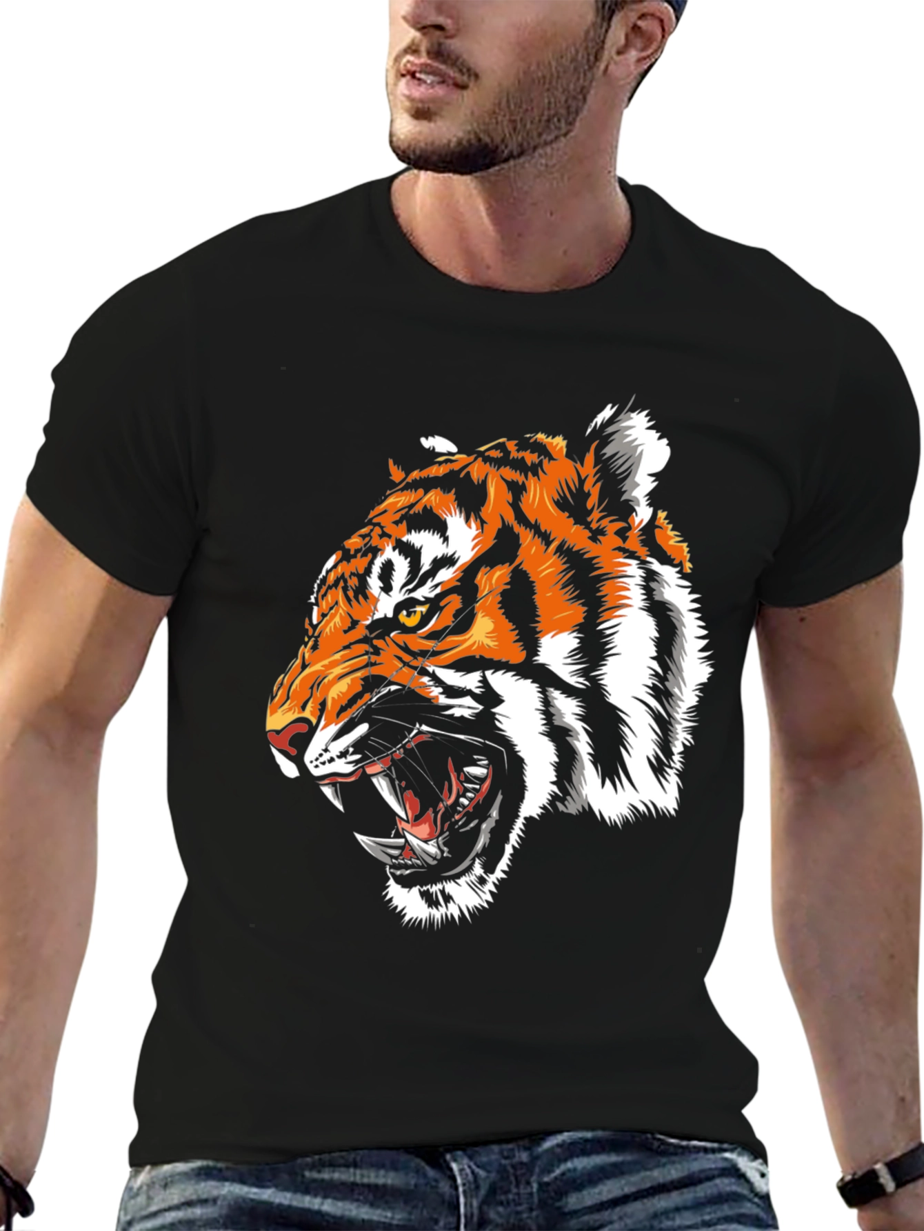 Roaring Tiger Graphic Tee - Fierce Black T-Shirt