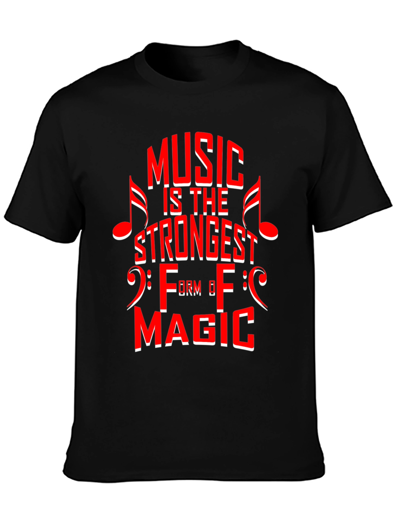 Music is Magic Graphic Tee - Black Cotton T-Shirt