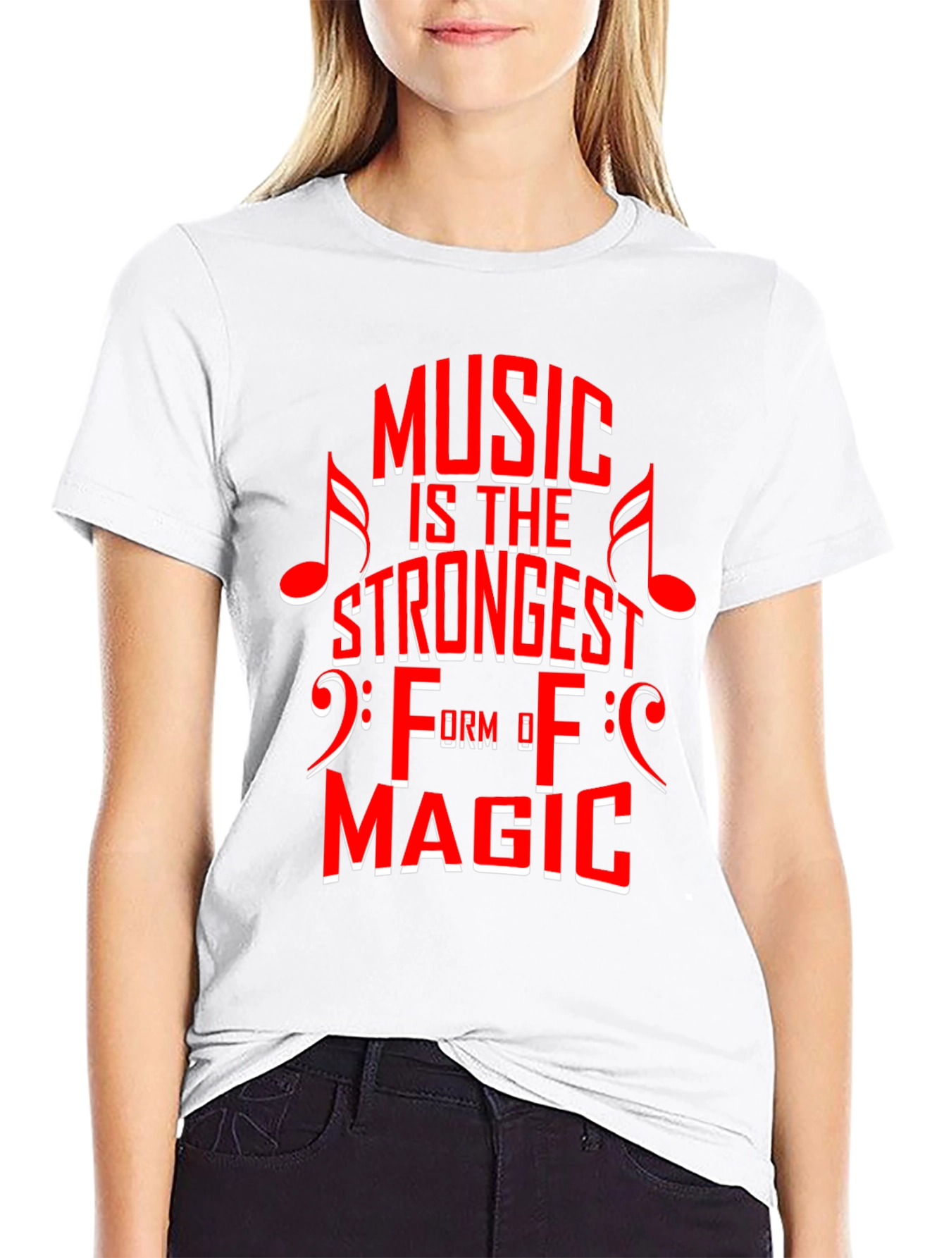Music is Magic Graphic Tee - Black Cotton T-Shirt