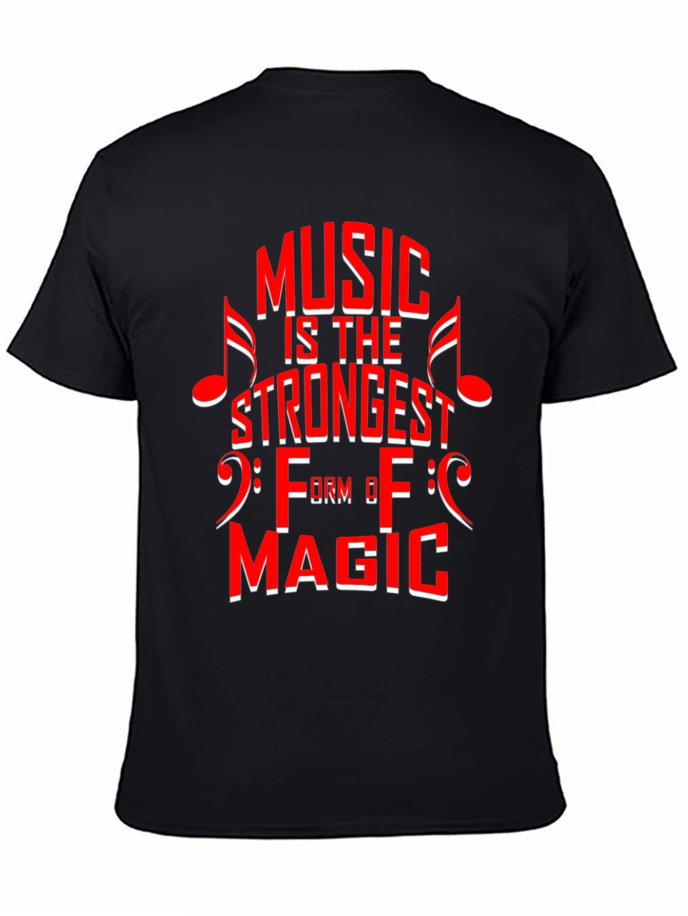 Music is Magic Graphic Tee - Black Cotton T-Shirt