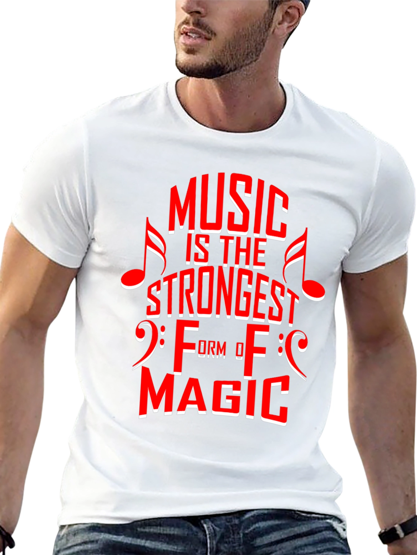 Music is Magic Graphic Tee - Black Cotton T-Shirt