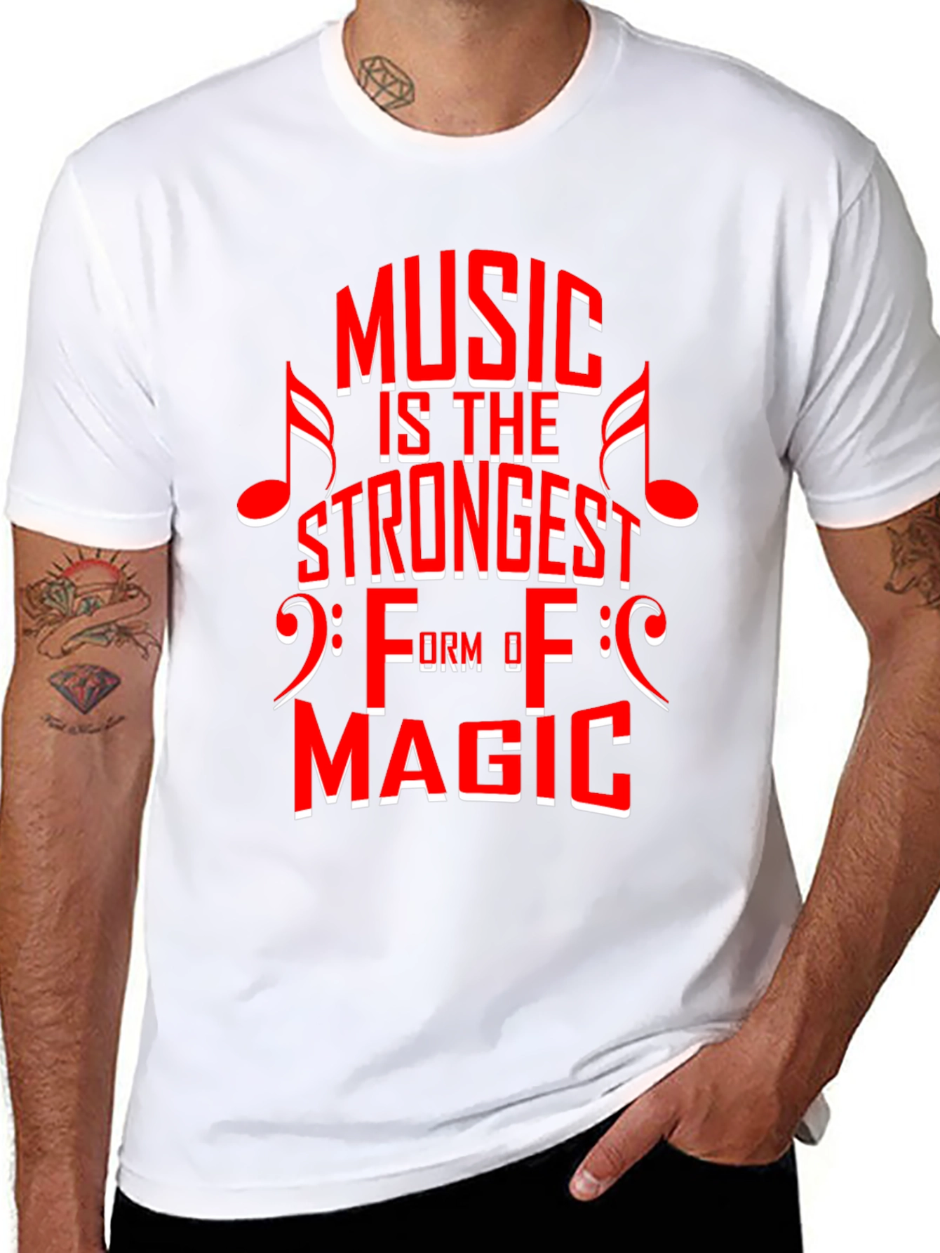 Music is Magic Graphic Tee - Black Cotton T-Shirt