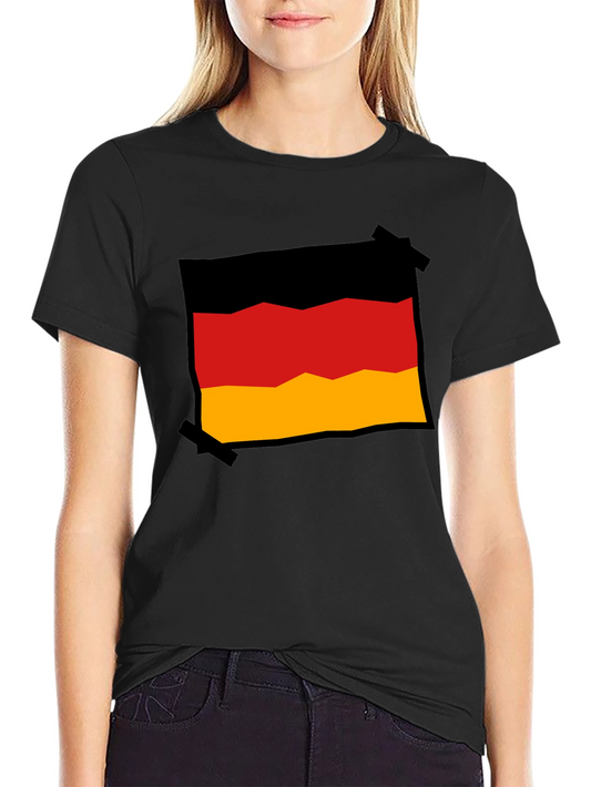 Germany Flag Graphic Tee - Black Cotton T-Shirt