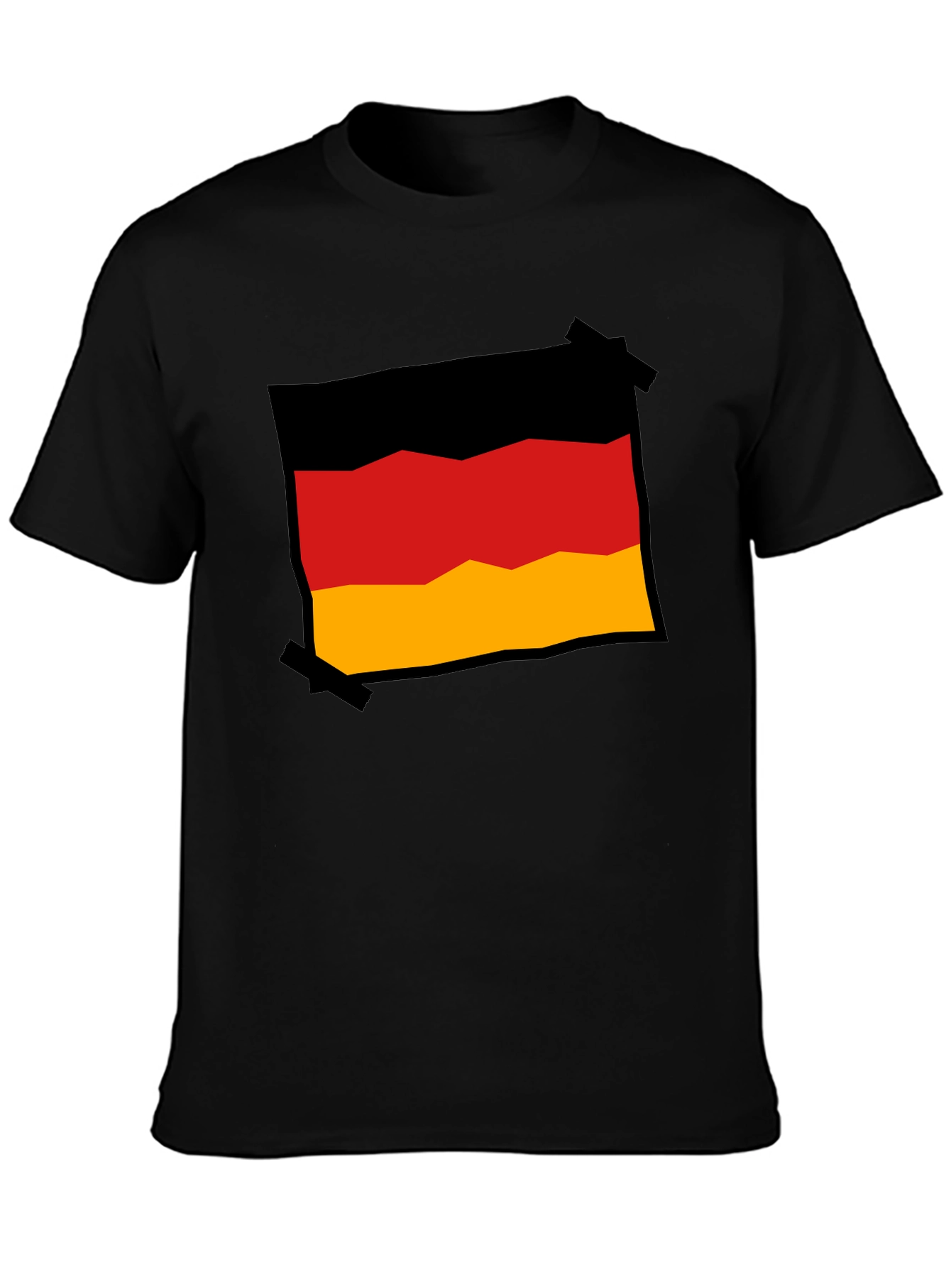 Germany Flag Graphic Tee - Black Cotton T-Shirt