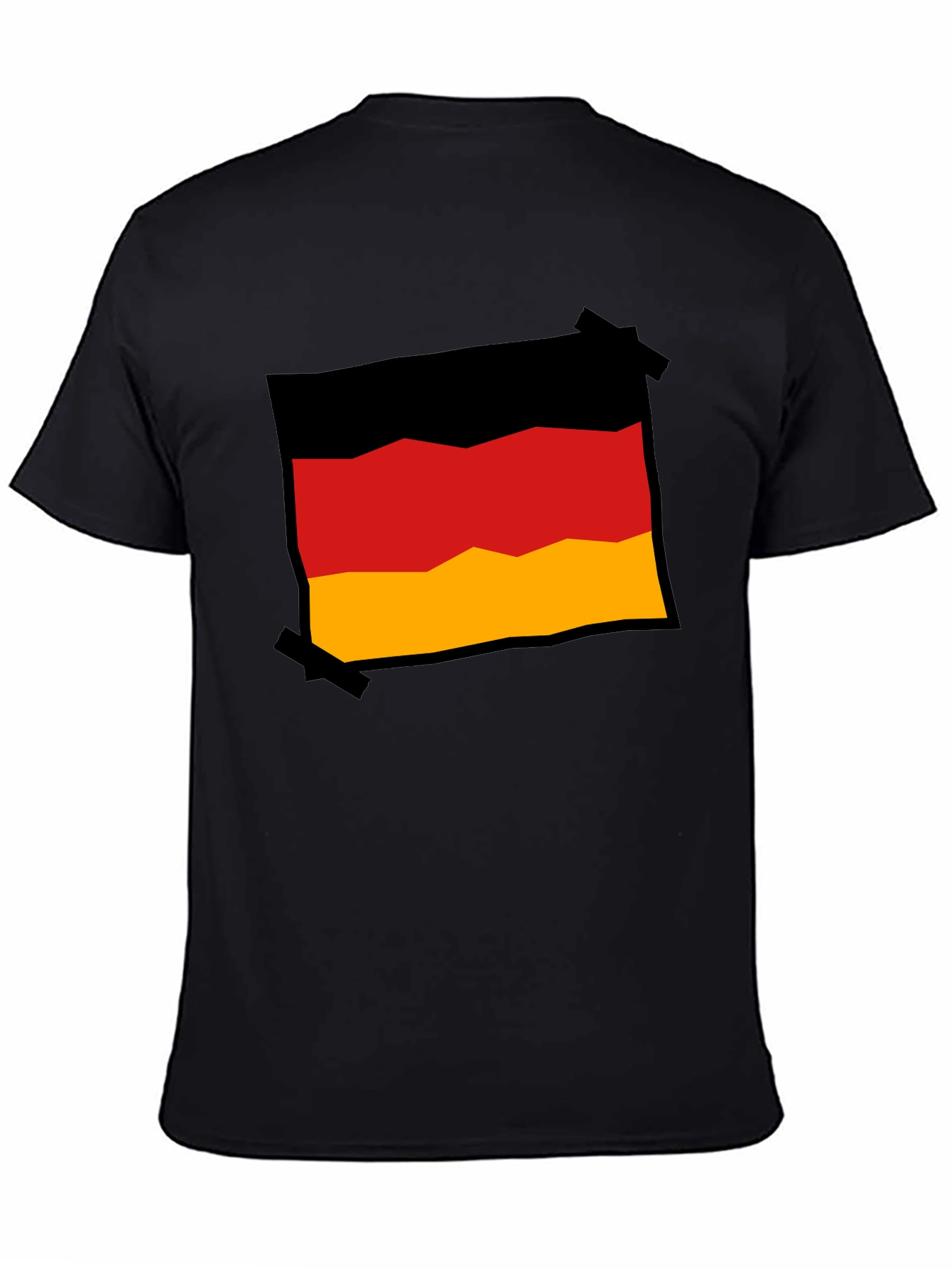 Germany Flag Graphic Tee - Black Cotton T-Shirt