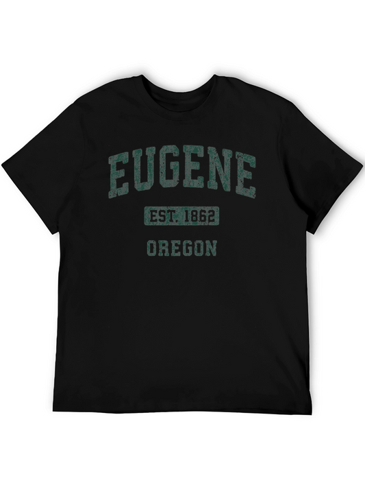 Eugene Oregon Graphic Tee - Est. 1862 - Mens Black T-Shirt