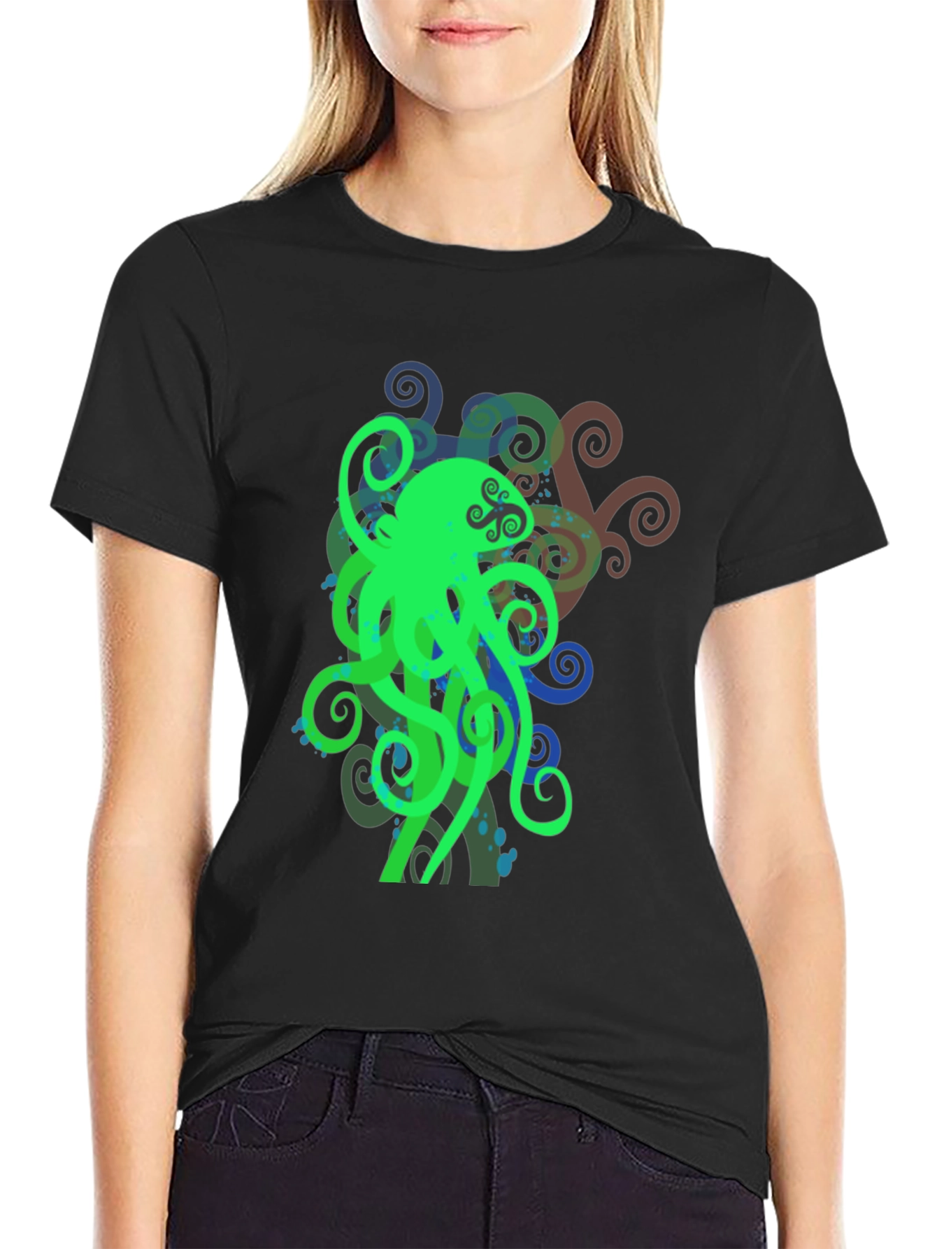 Green Octopus Graphic T-Shirt