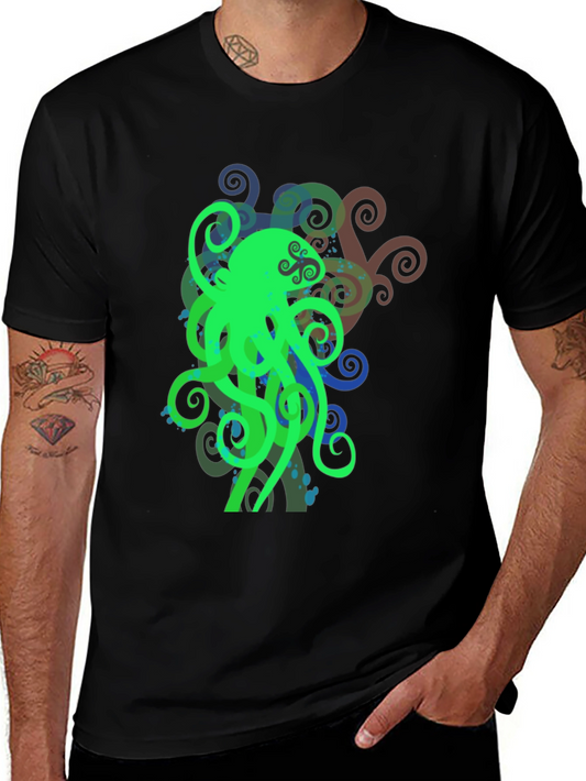 Green Octopus Graphic T-Shirt