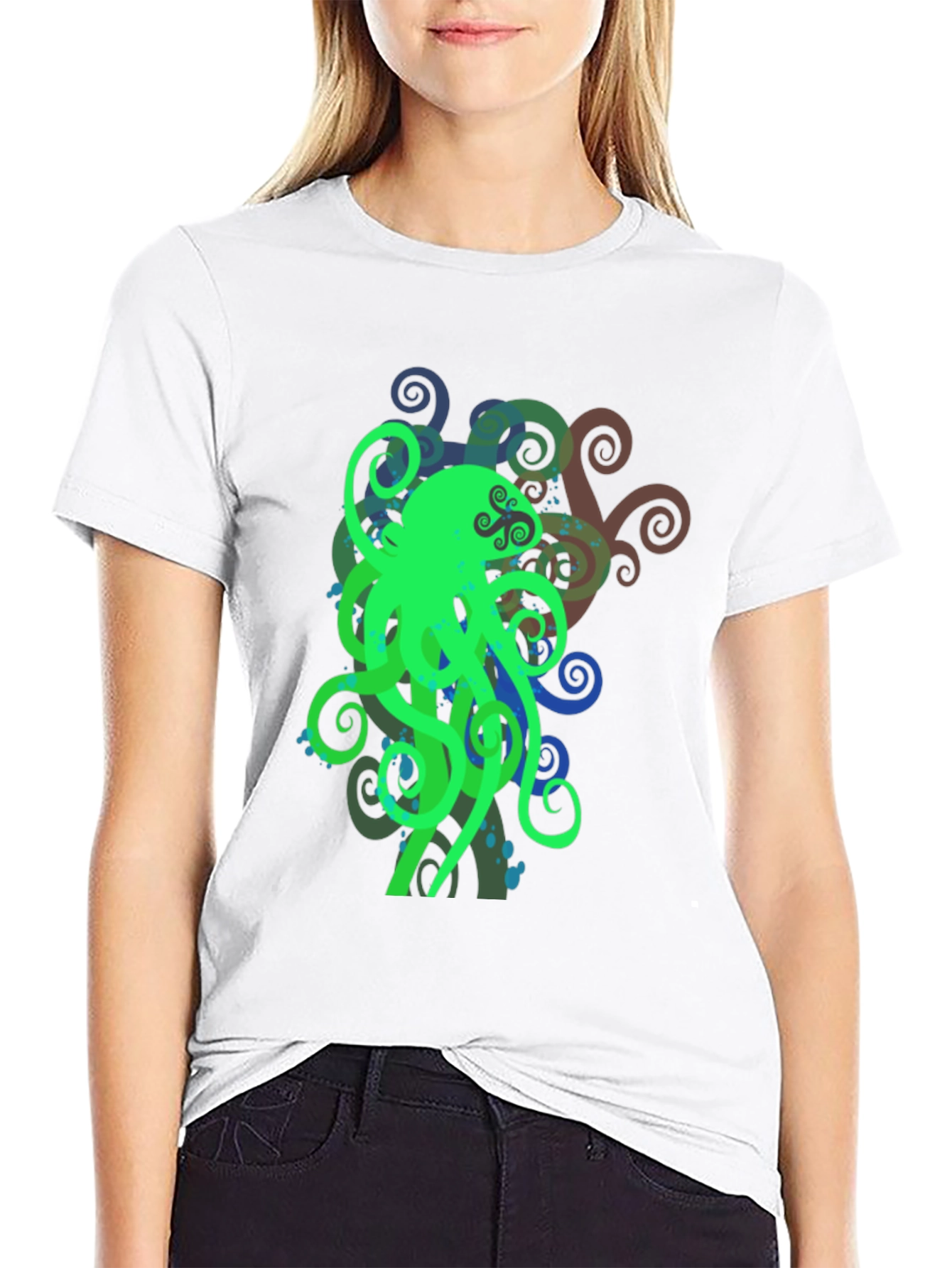 Green Octopus Graphic T-Shirt