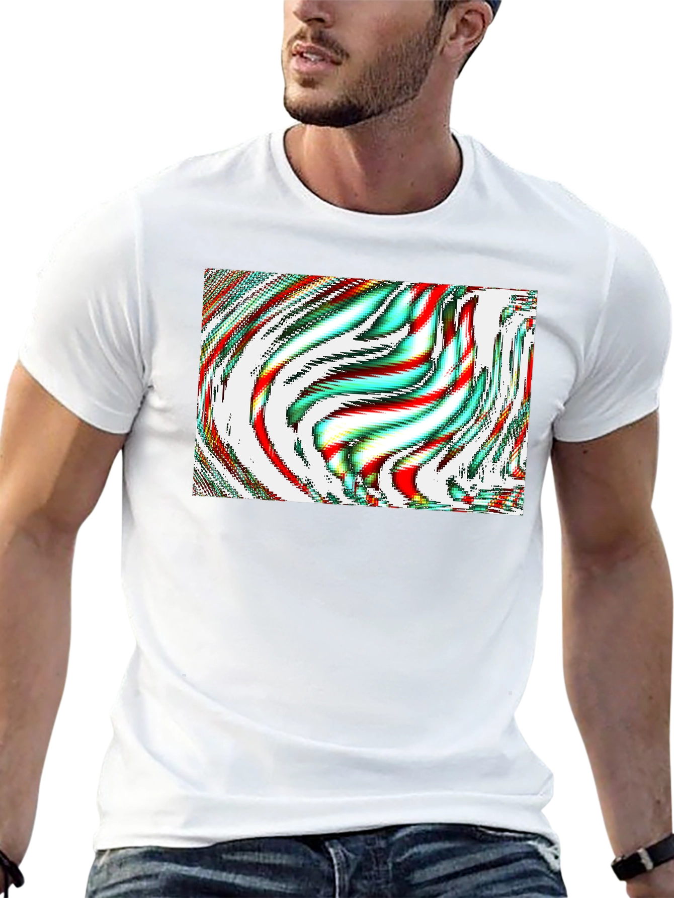 Abstract Art Graphic Tee - Mens Black T-Shirt