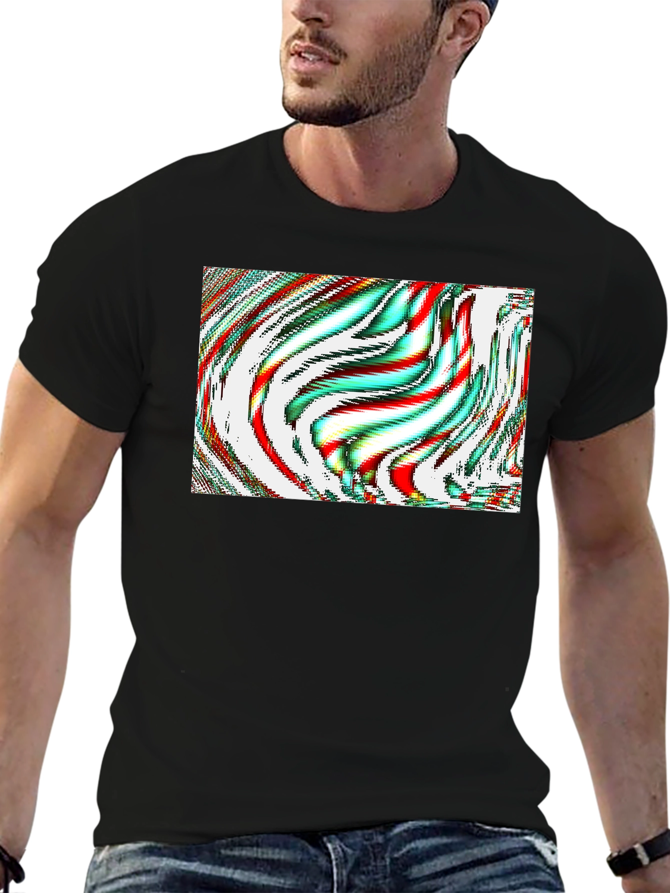Abstract Art Graphic Tee - Mens Black T-Shirt
