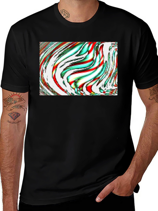 Abstract Art Graphic Tee - Mens Black T-Shirt