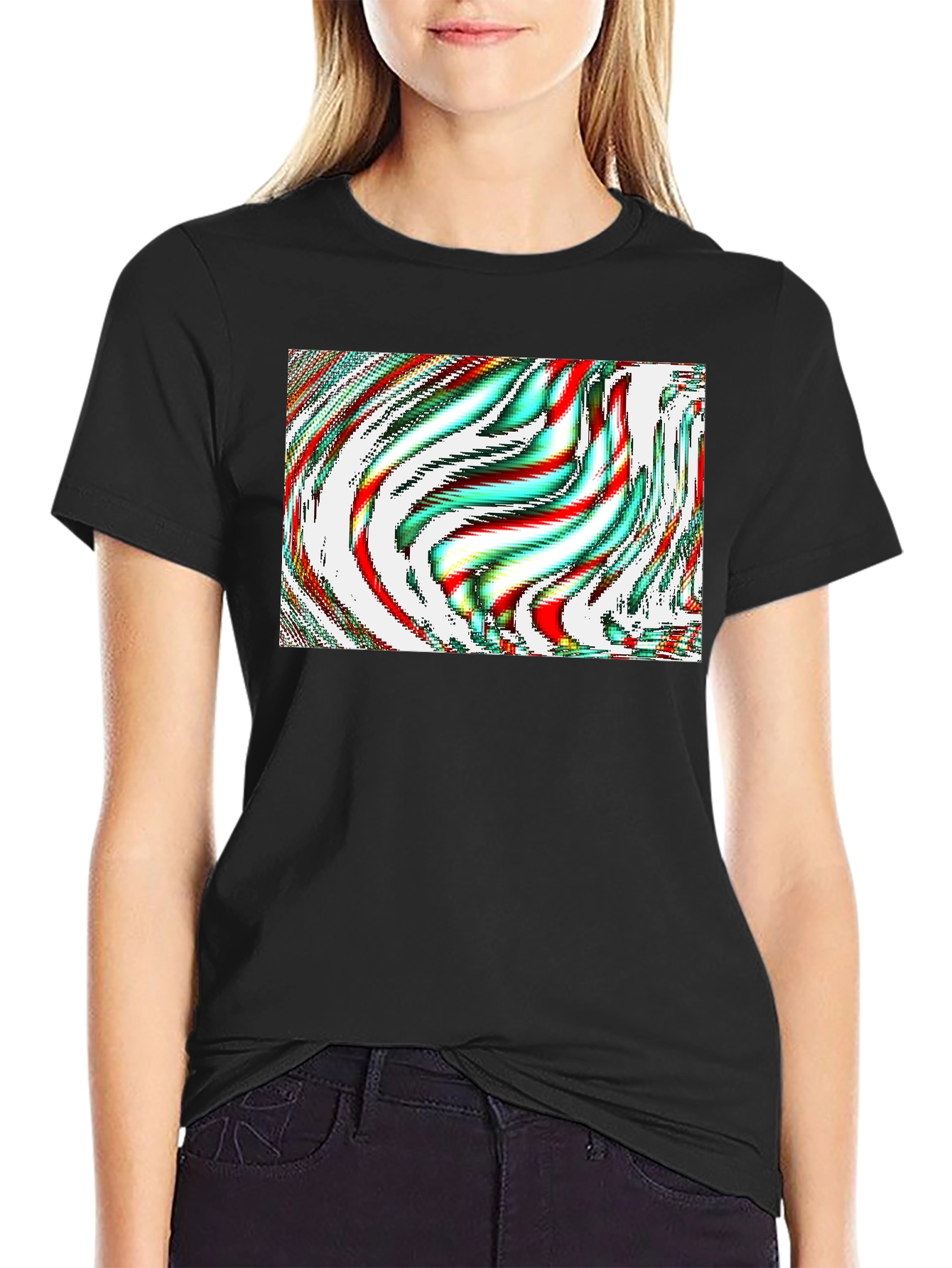 Abstract Art Graphic Tee - Mens Black T-Shirt