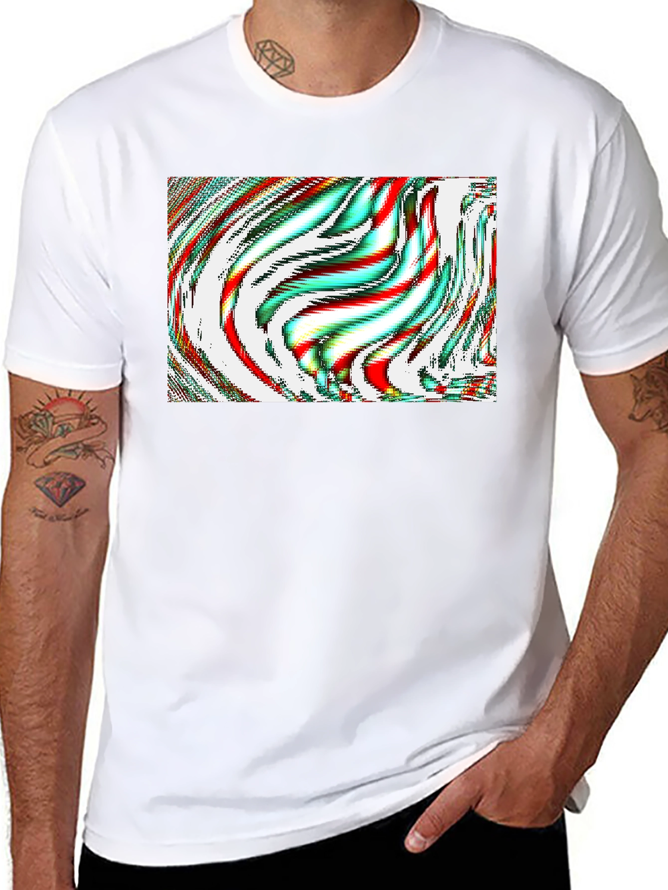 Abstract Art Graphic Tee - Mens Black T-Shirt