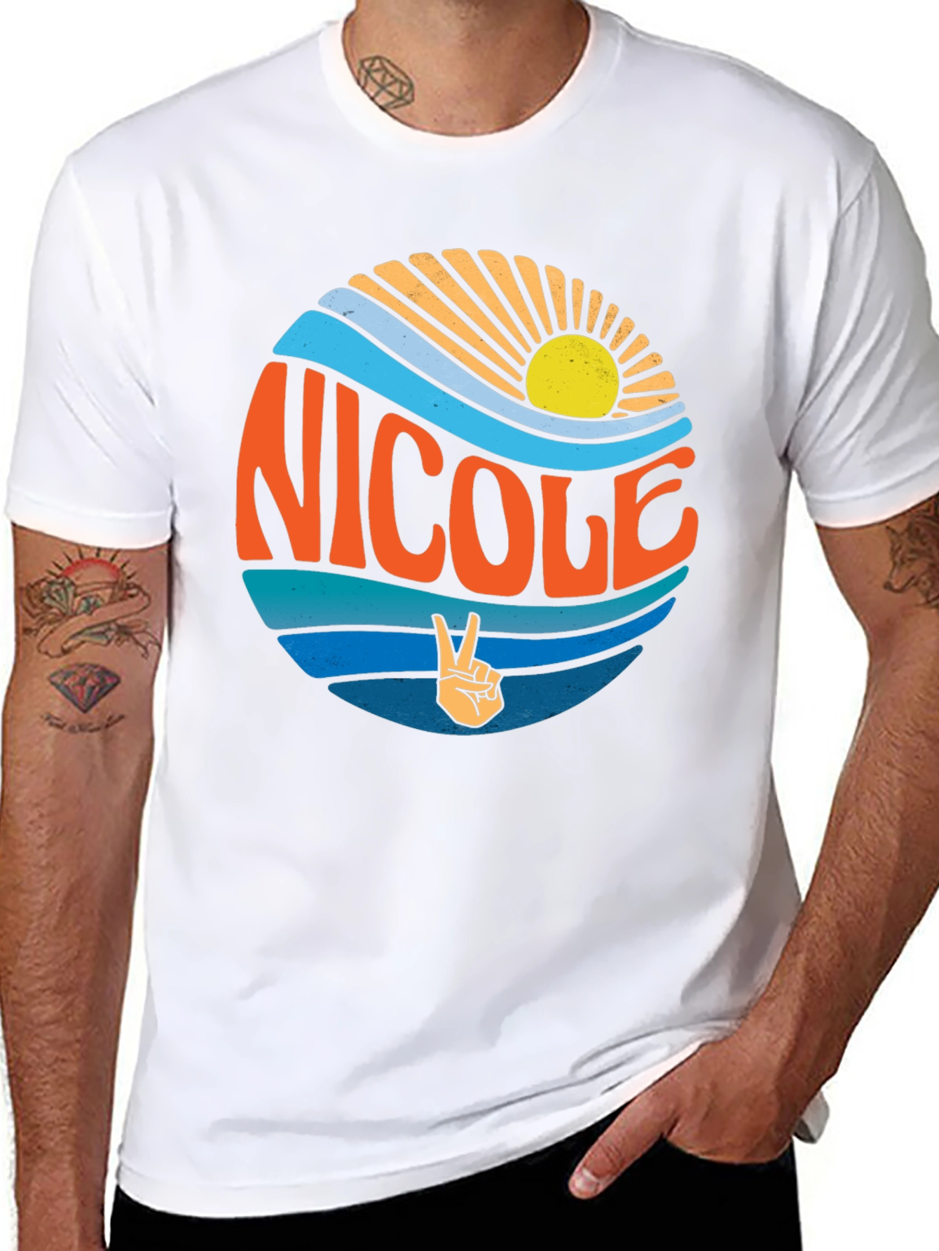 Retro Nicole T-Shirt - Surf & Sun Graphic
