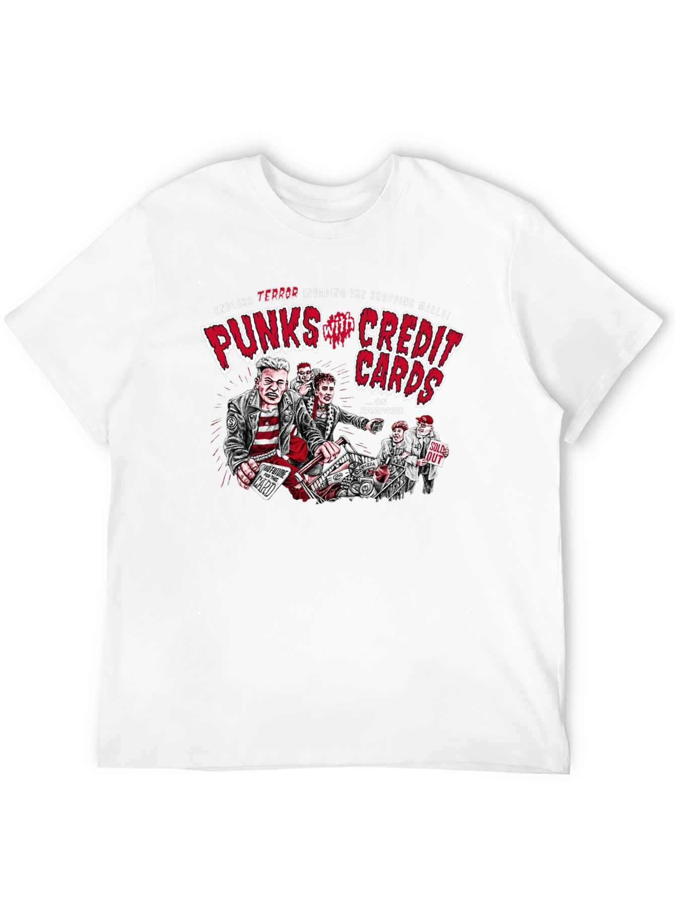 Puncks with Credit Cards Black T-Shirt