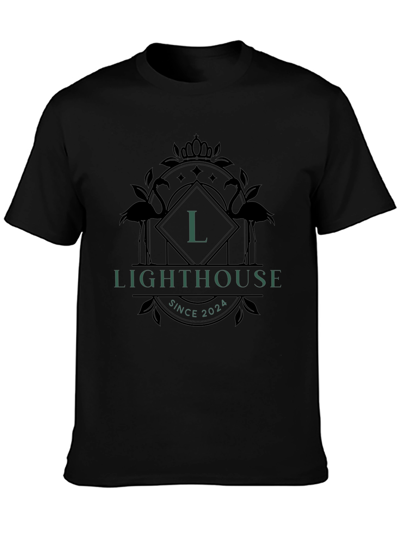 Lighthouse Design Black T-Shirt