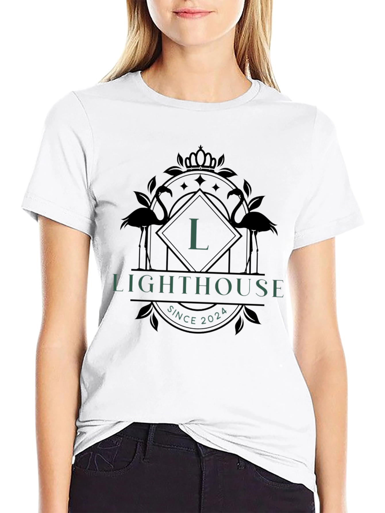 Lighthouse Design Black T-Shirt