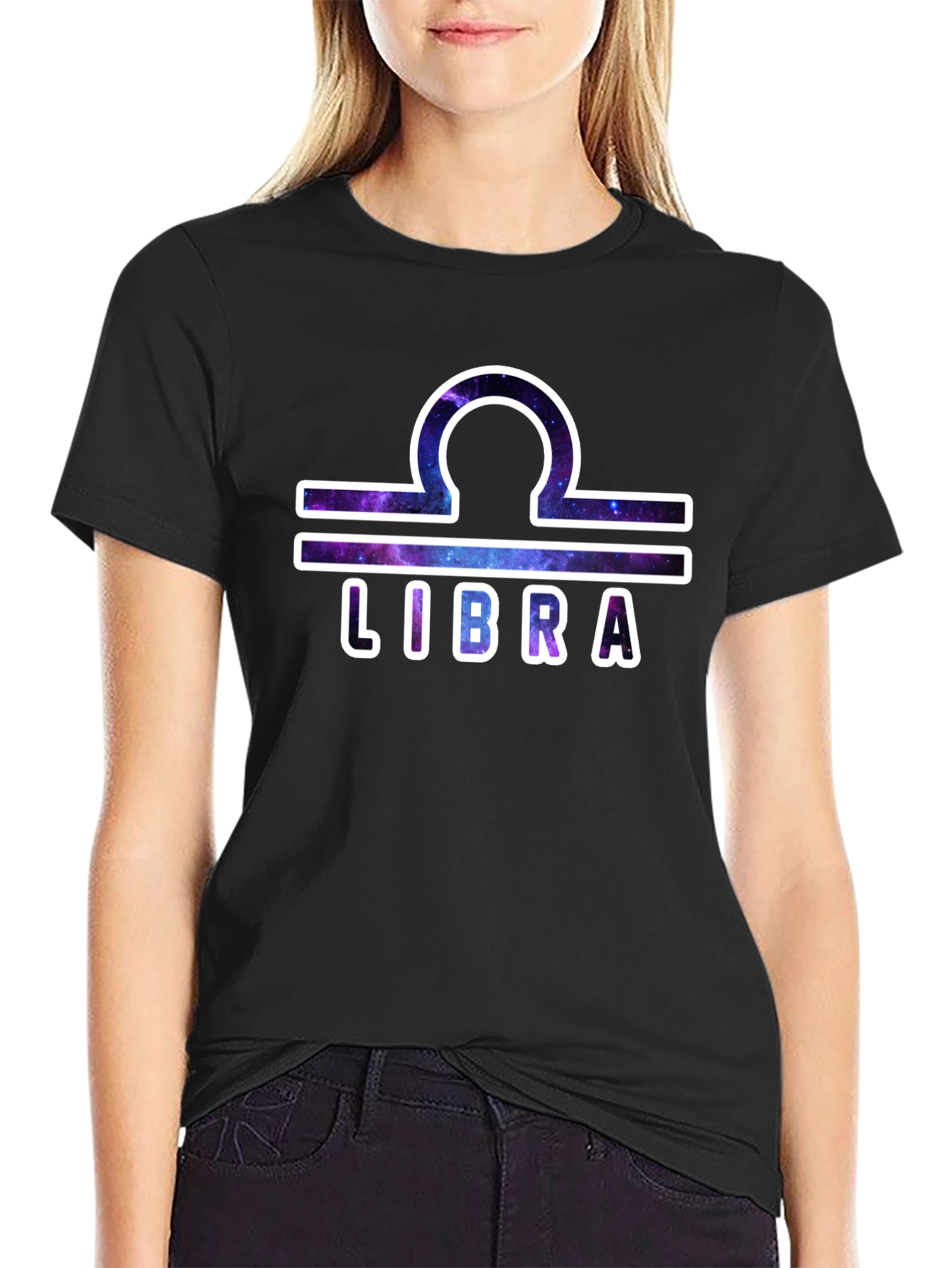 Libra Zodiac Graphic T-Shirt - Galaxy Design