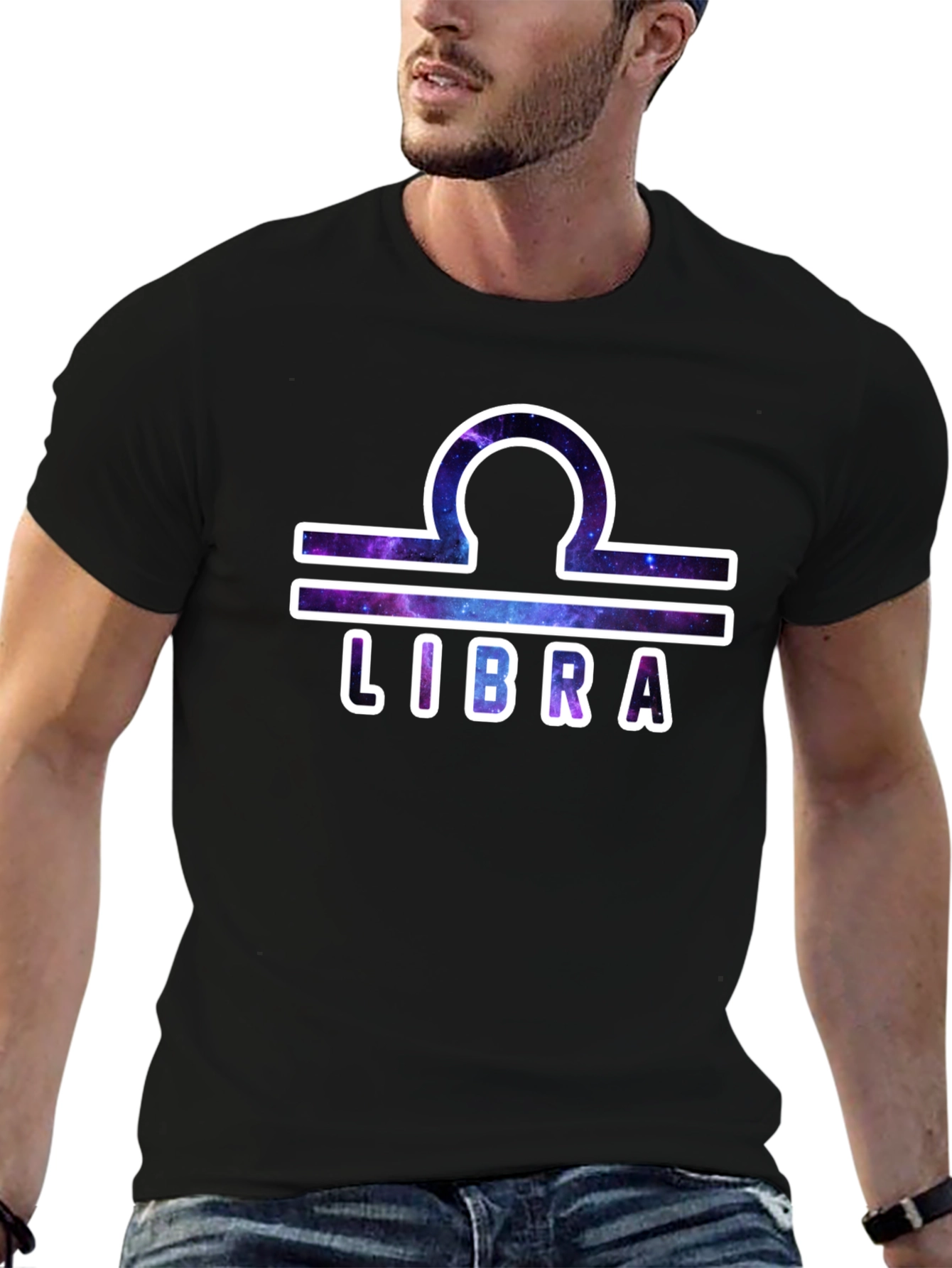 Libra Zodiac Graphic T-Shirt - Galaxy Design