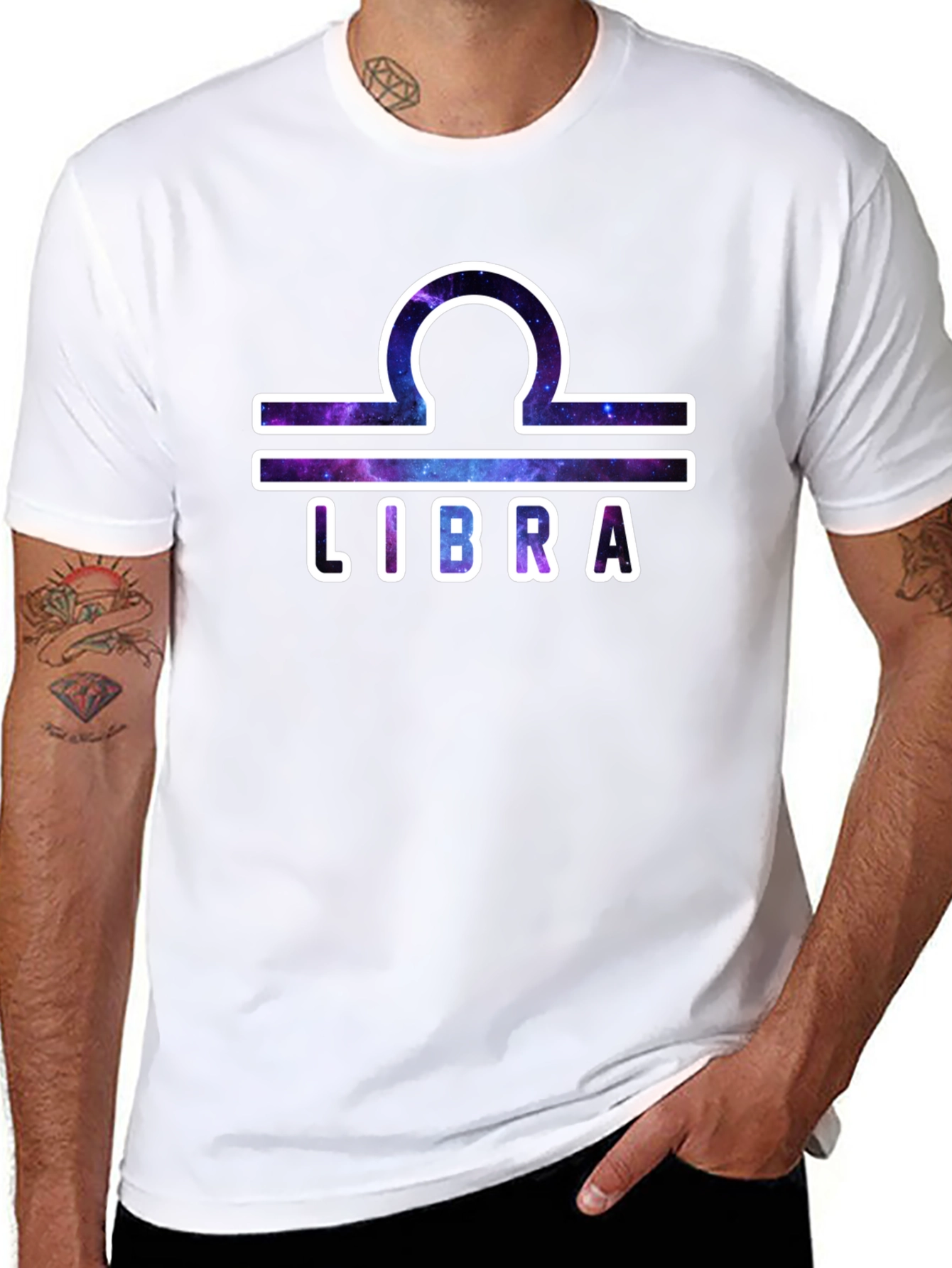 Libra Zodiac Graphic T-Shirt - Galaxy Design