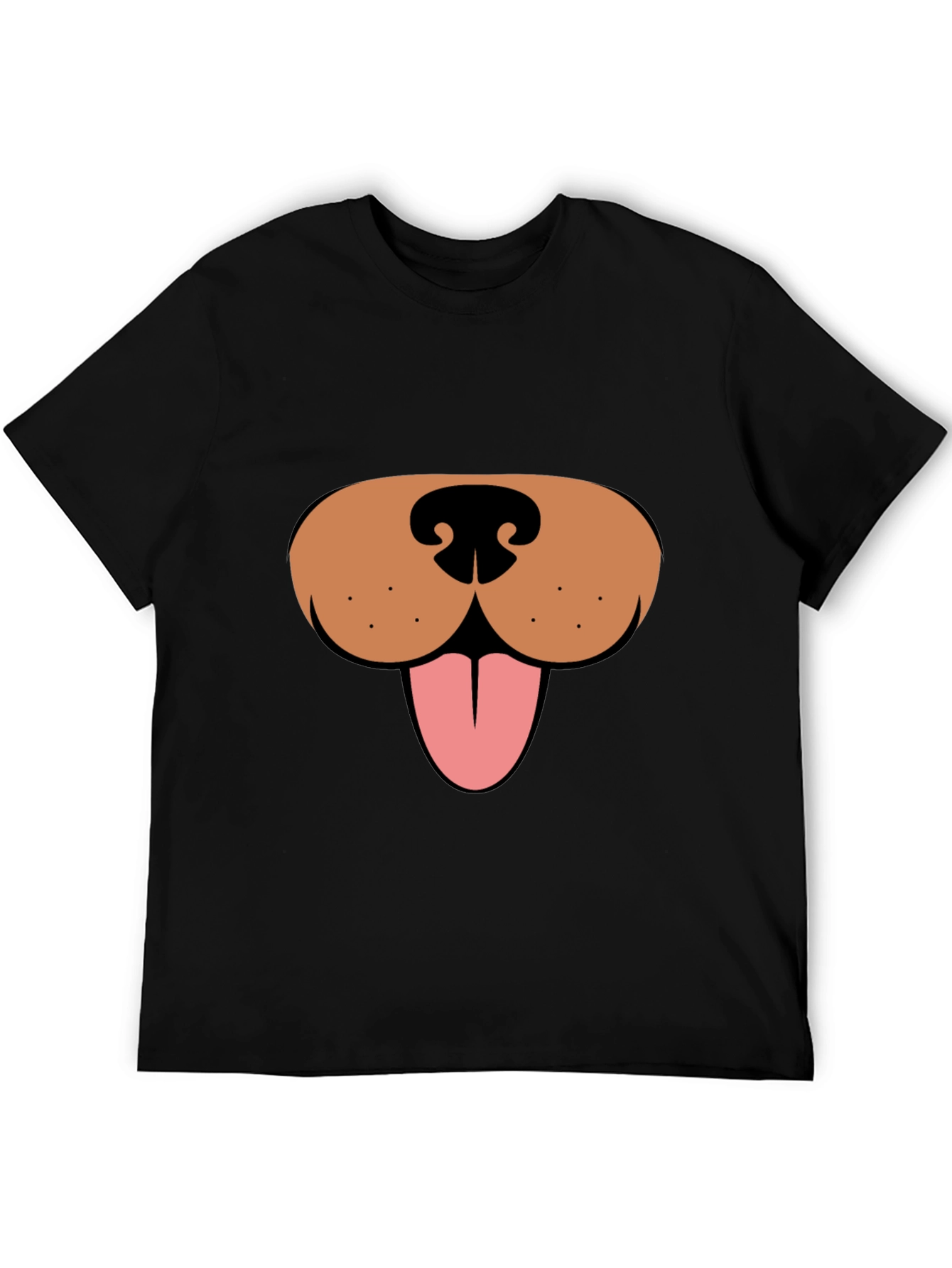 Funny Dog Face Graphic Tee - Black Casual T-Shirt