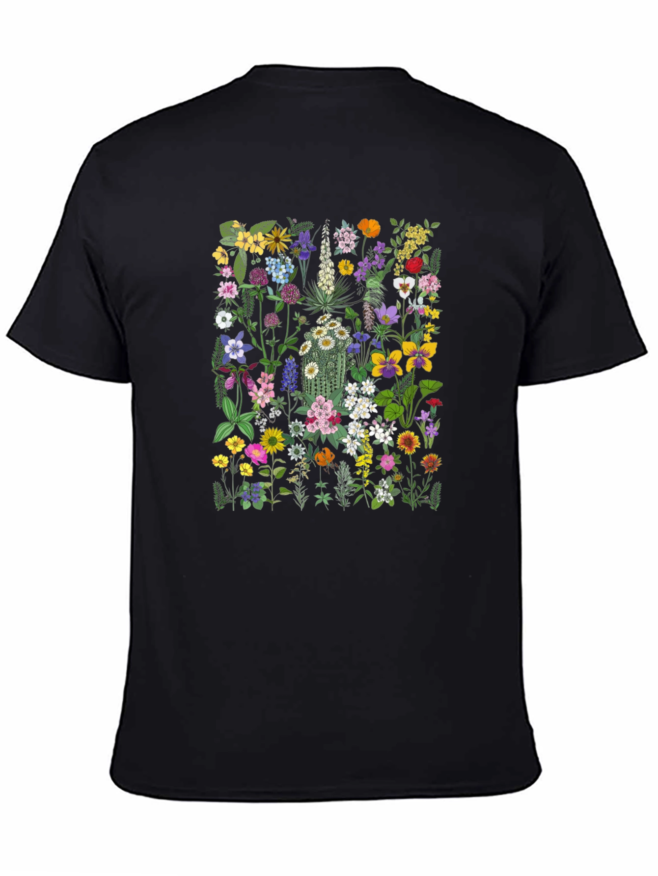 Floral Print Black T-Shirt