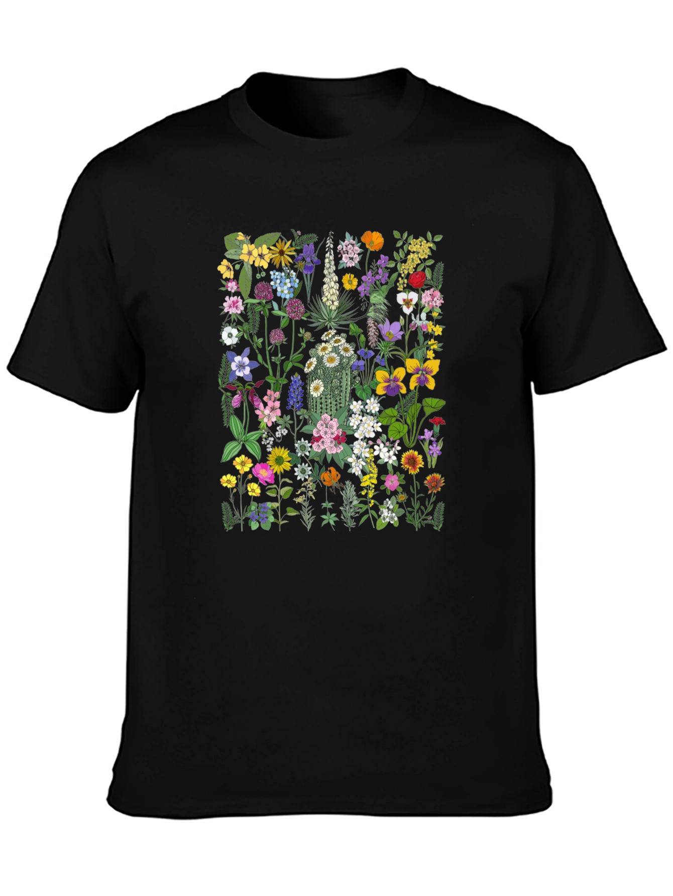 Floral Print Black T-Shirt
