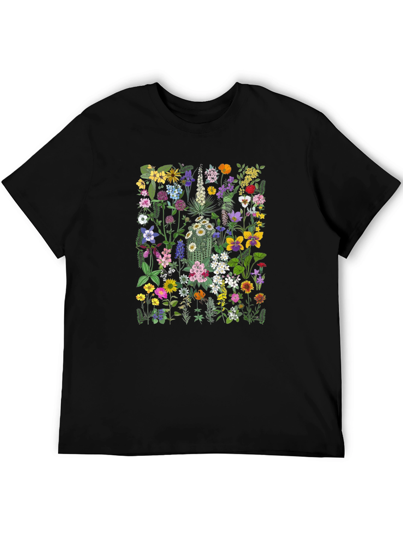 Floral Print Black T-Shirt