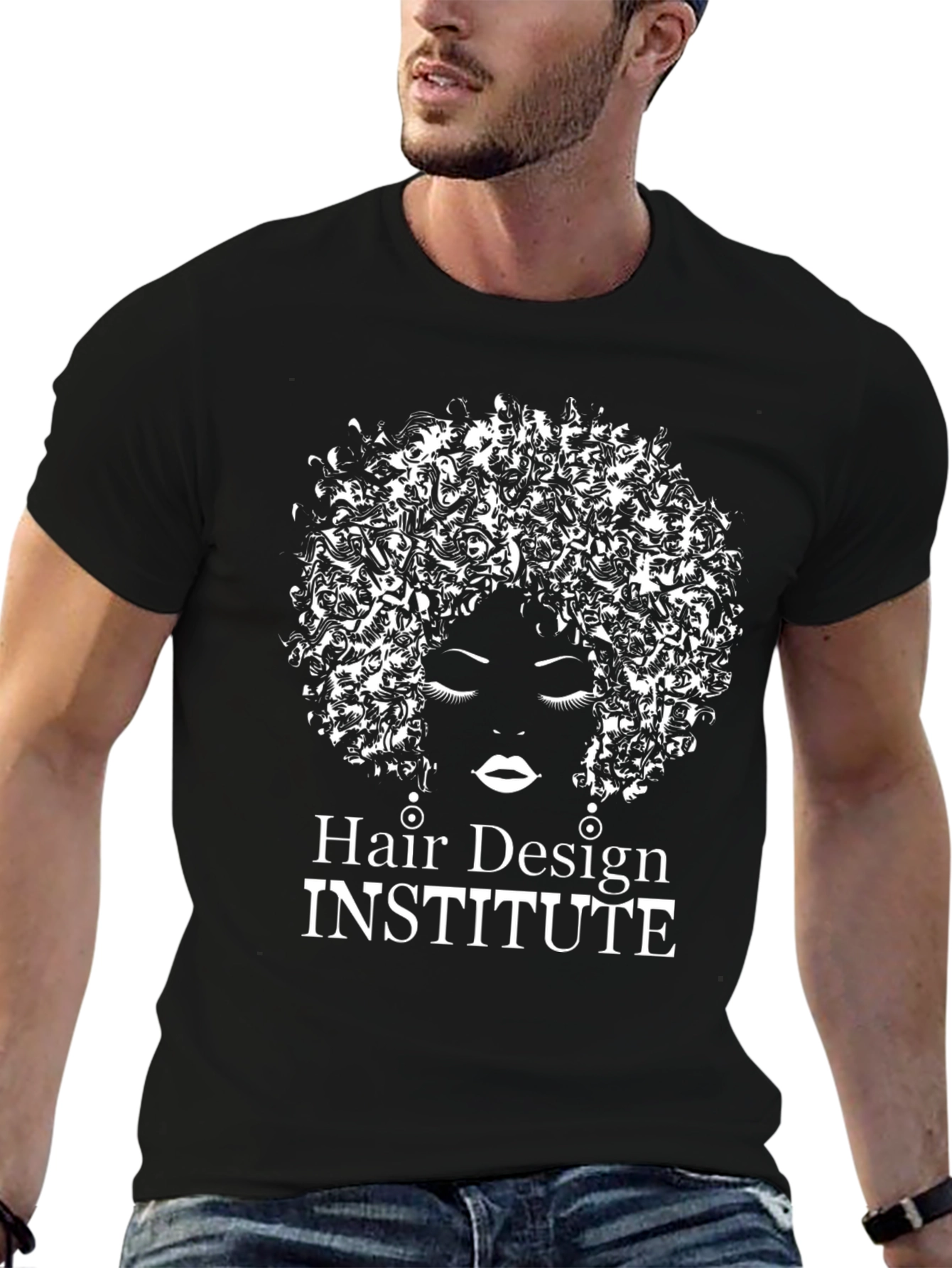 Hair Design Institute Black Graphic T-Shirt