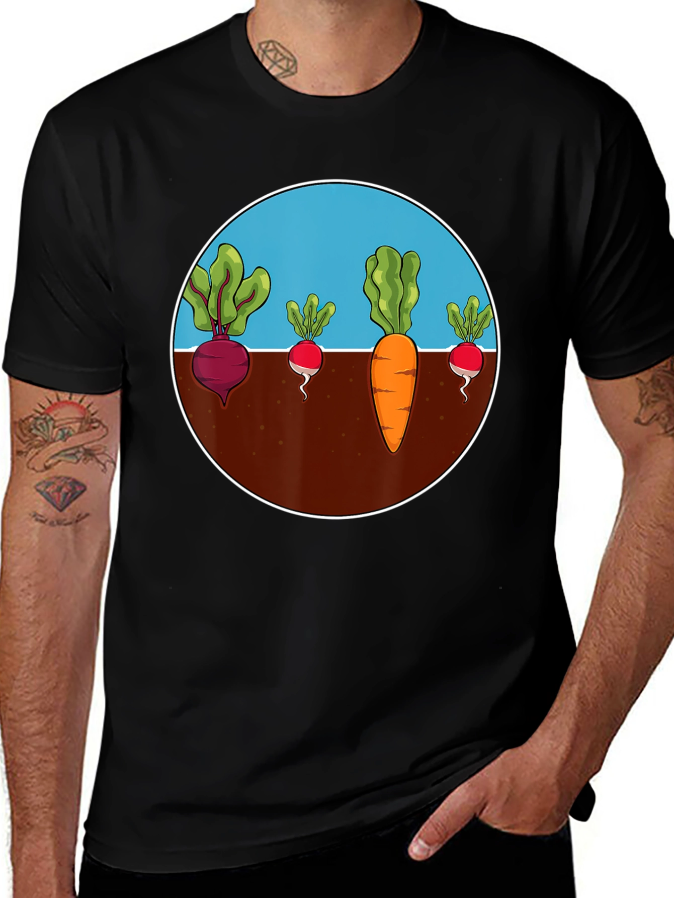 Roots Crop Circle Black Graphic Tee
