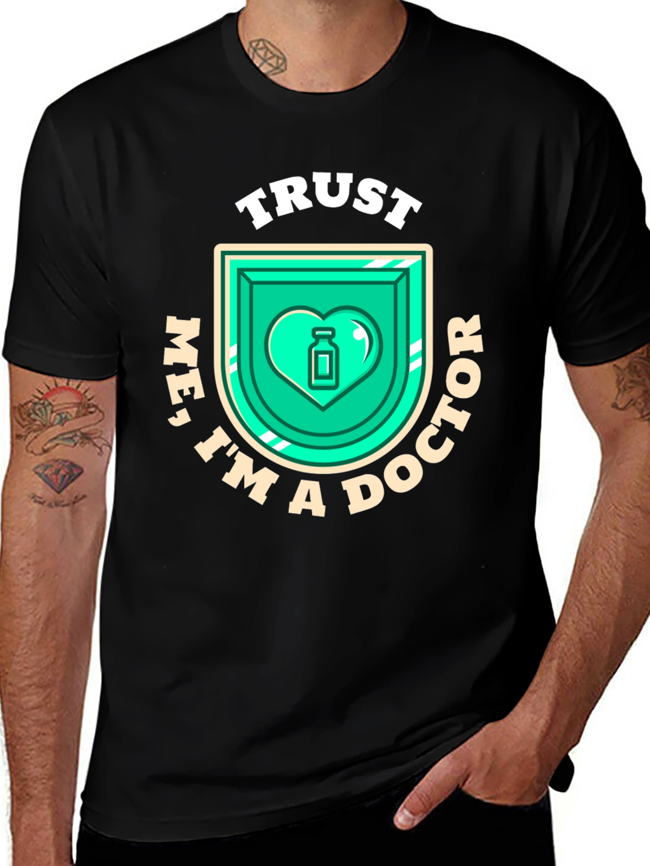 Trust Me Im A Doctor Black T-Shirt