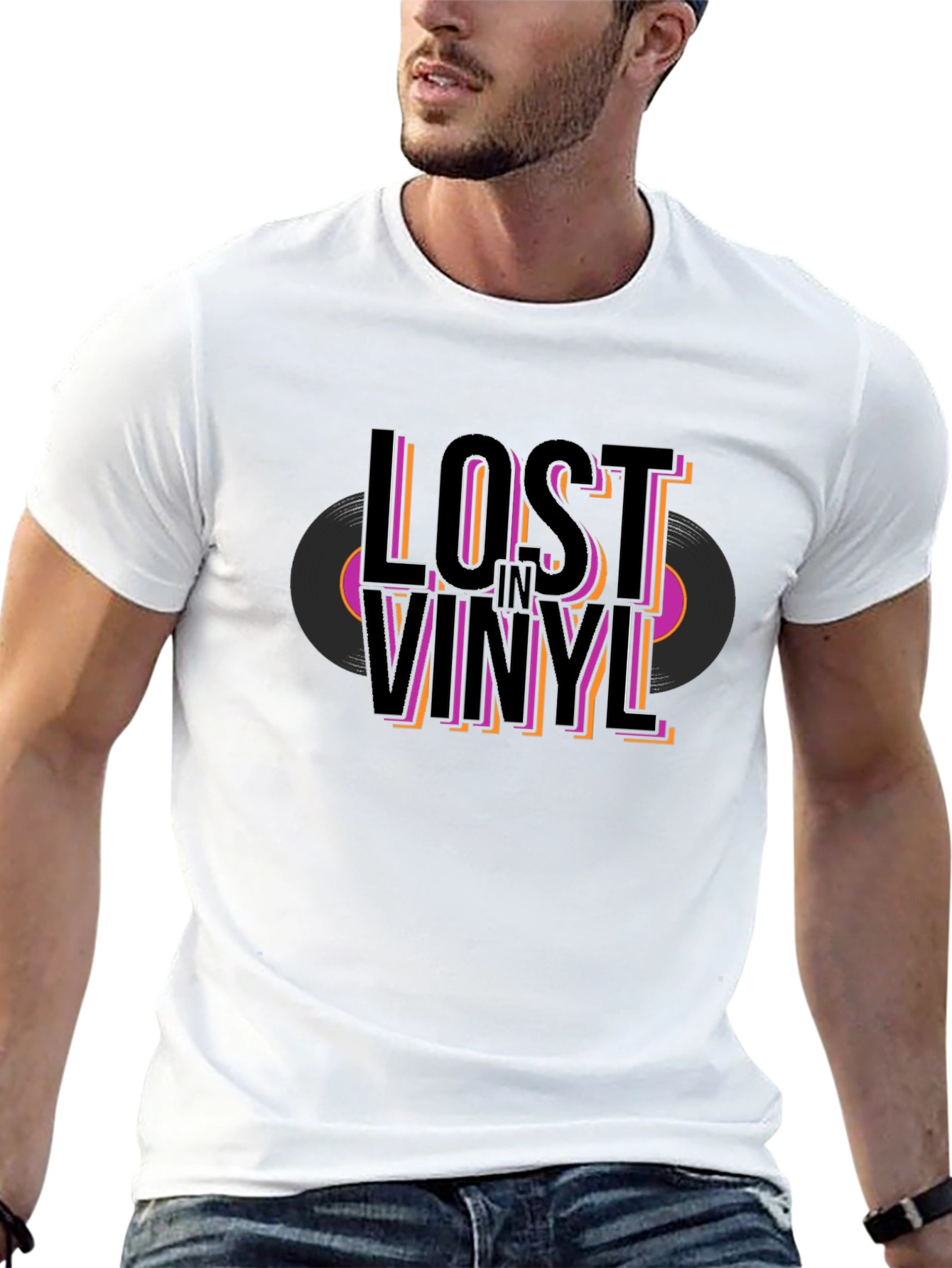 Lost in Vinyl Graphic T-Shirt - Retro Music Tee