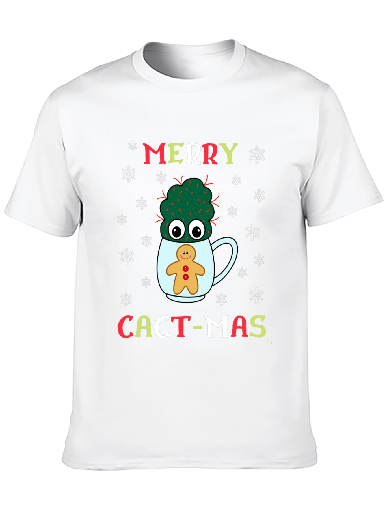 Merry Cact-Mas T-Shirt: Cactus & Gingerbread Holiday