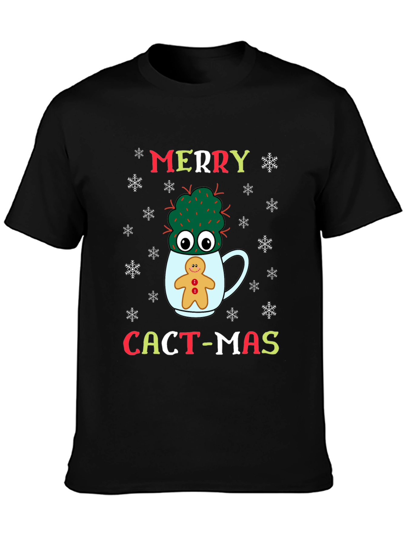 Merry Cact-Mas T-Shirt: Cactus & Gingerbread Holiday