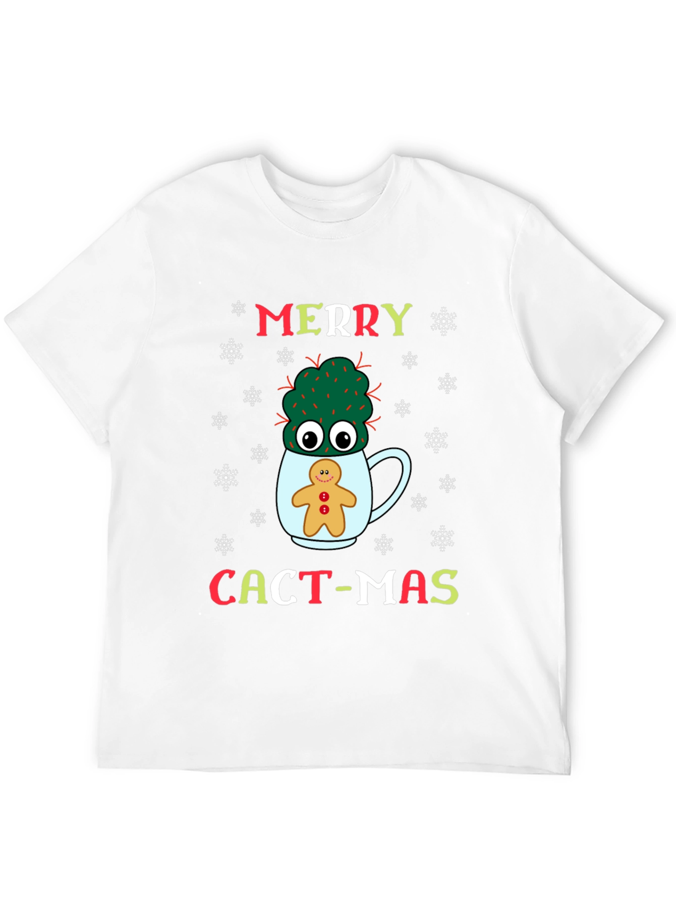 Merry Cact-Mas T-Shirt: Cactus & Gingerbread Holiday